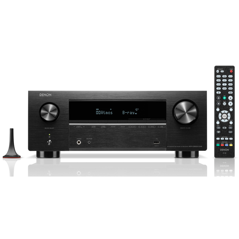 DENON AV-Receiver »AVR-X2800H DAB« 7.2 (Bluetooth LAN (Ethernet) WLAN Sprachsteuerung) mit DAB Schwarz Dolby Atmos und DTS:X