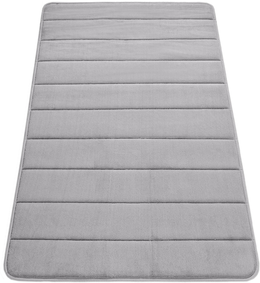 Paco Home Badematte »Corby 252, Memory-Schaum Effekt«, rutschhemmend beschichtet, fußbodenheizungsgeeignet, Badteppich, Uni Farben, gestreift, Hoch-Tief Effekt