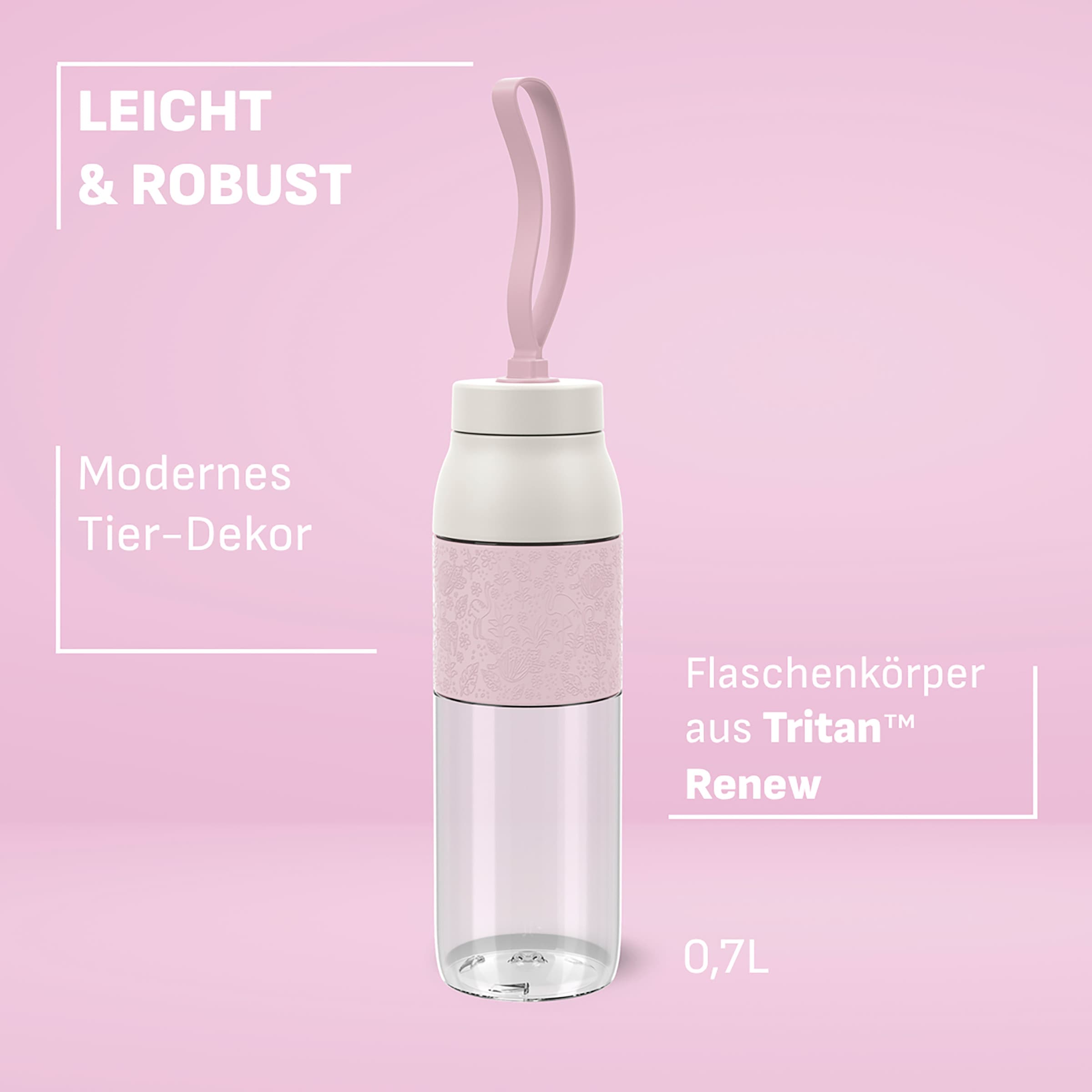 Emsa Trinkflasche »beYou Kids« einhändiges Öffnen, 100 % dicht, 0,5 Liter, Sieb, Mix & Match