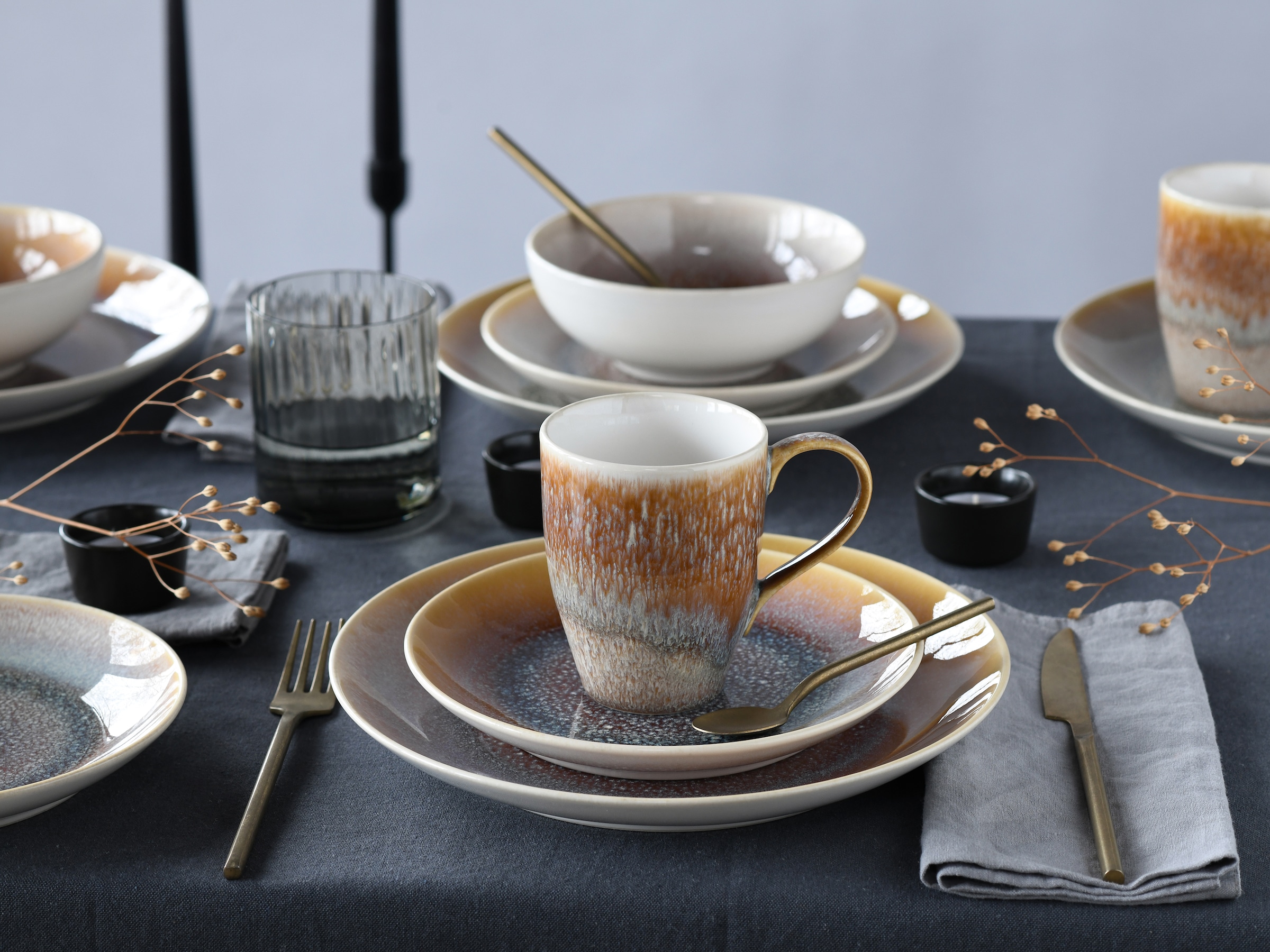 CreaTable Kombiservice »Caldera, Kombi-Service, 16-tlg« Reaktivglasur