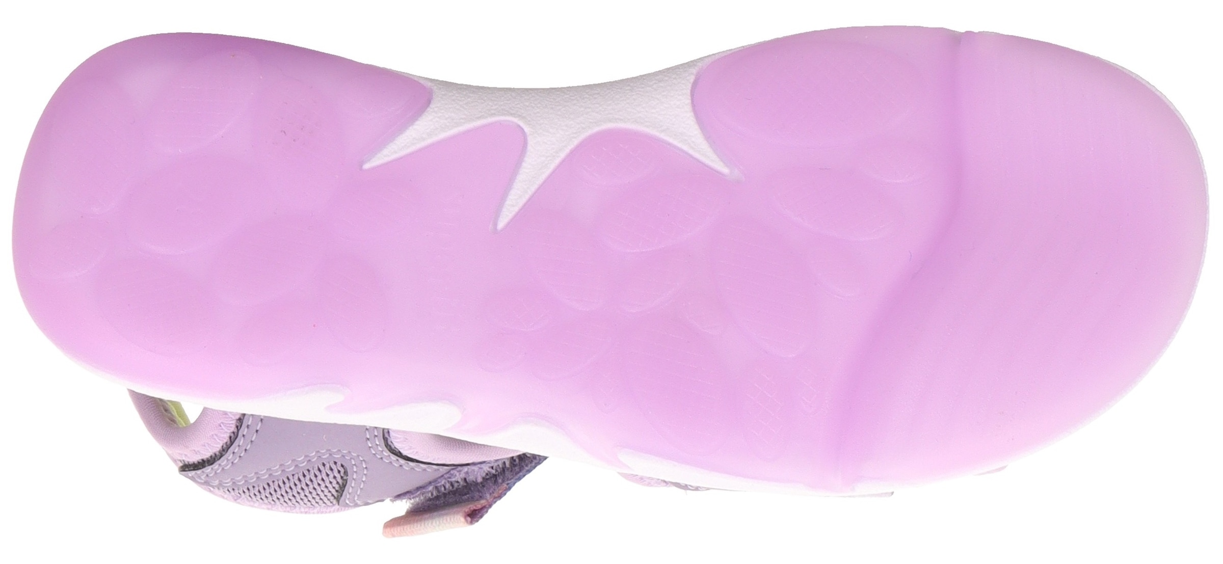 Superfit Sandale »PEBBLES WMS: mittel«, Sandalette mit süßem Glitzerverschluss, Größenschablone zum Download