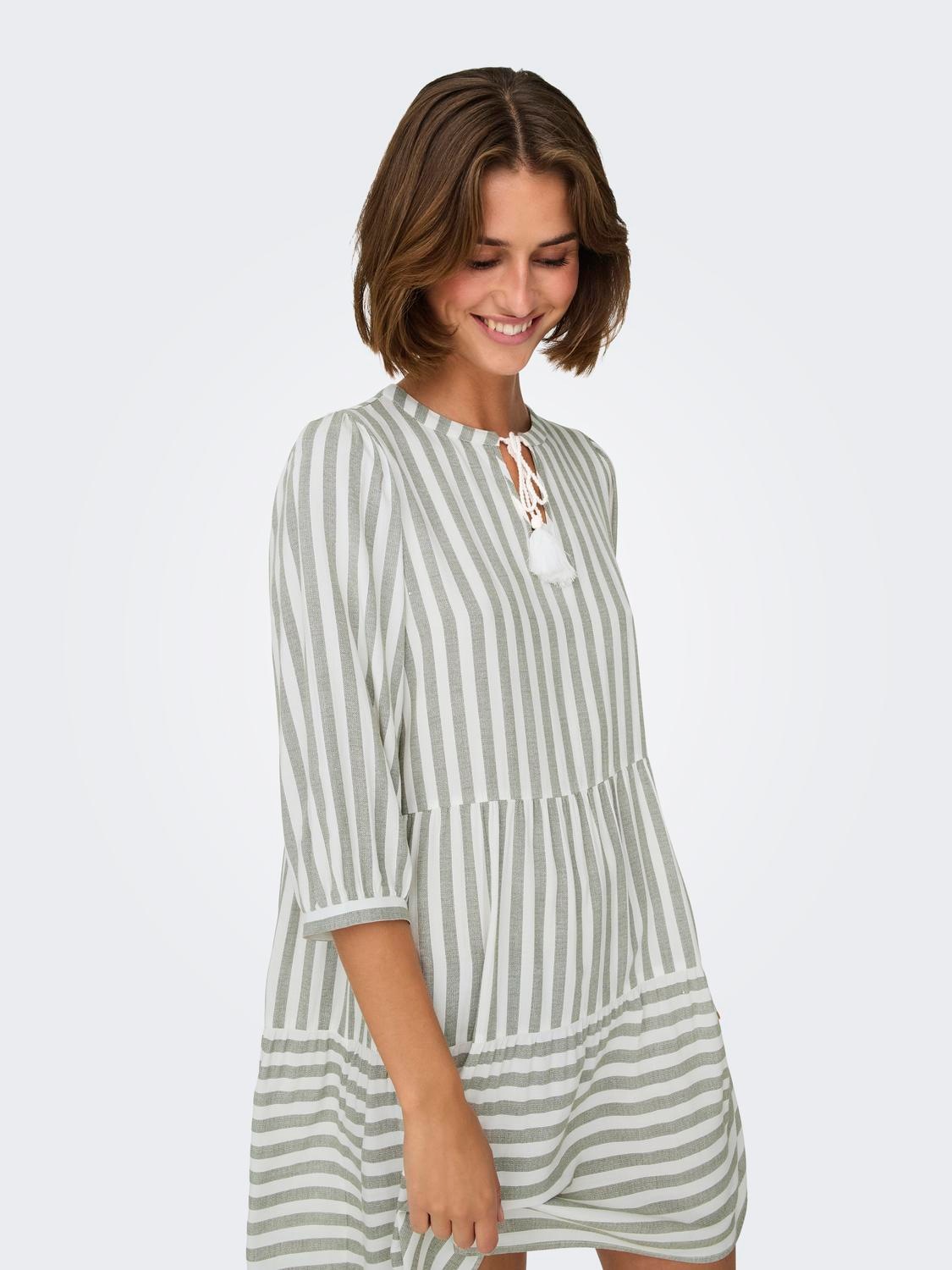 ONLY Tunikakleid »ONLKAYA 3/4 PUFF SHORT DRESS WVN NOOS«, mit Volant im Tunika Style