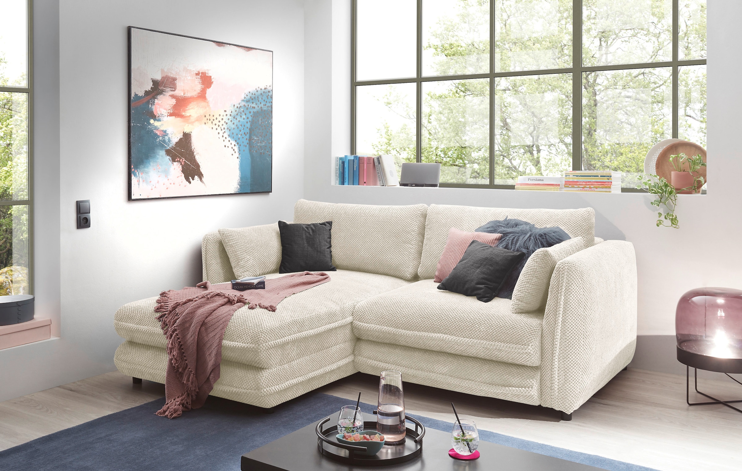 ED EXCITING DESIGN Ecksofa »Stanley L-Form«, mit Bettfunktion, Bettkasten & günstig online kaufen