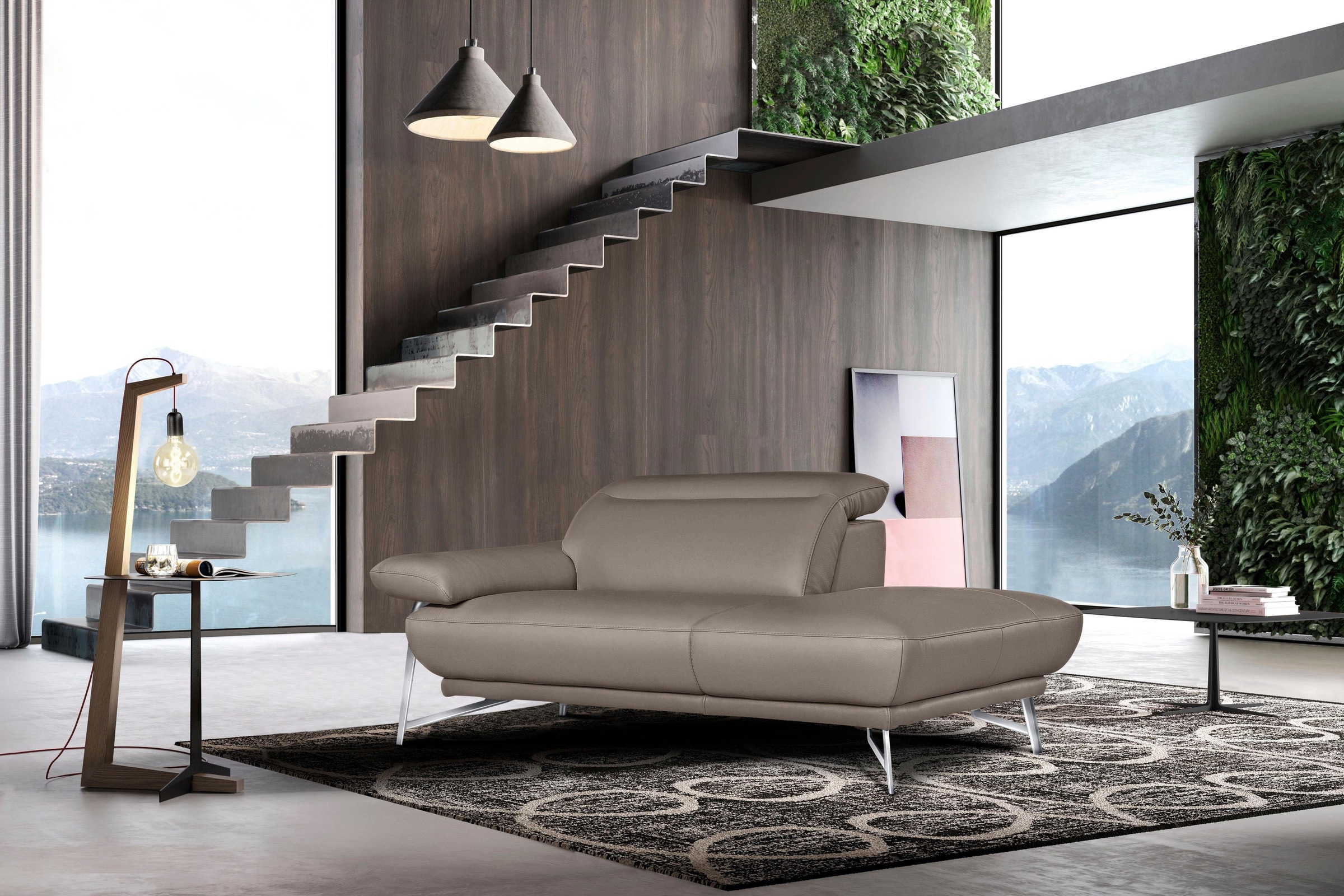 Egoitaliano Polstergarnitur »Anais, Design mit hohem Sitzkomfort für mehr Bequemlichkeit«, Set: bestehend aus Sofa und Ottomane, inkl. Kopfteilverstellung