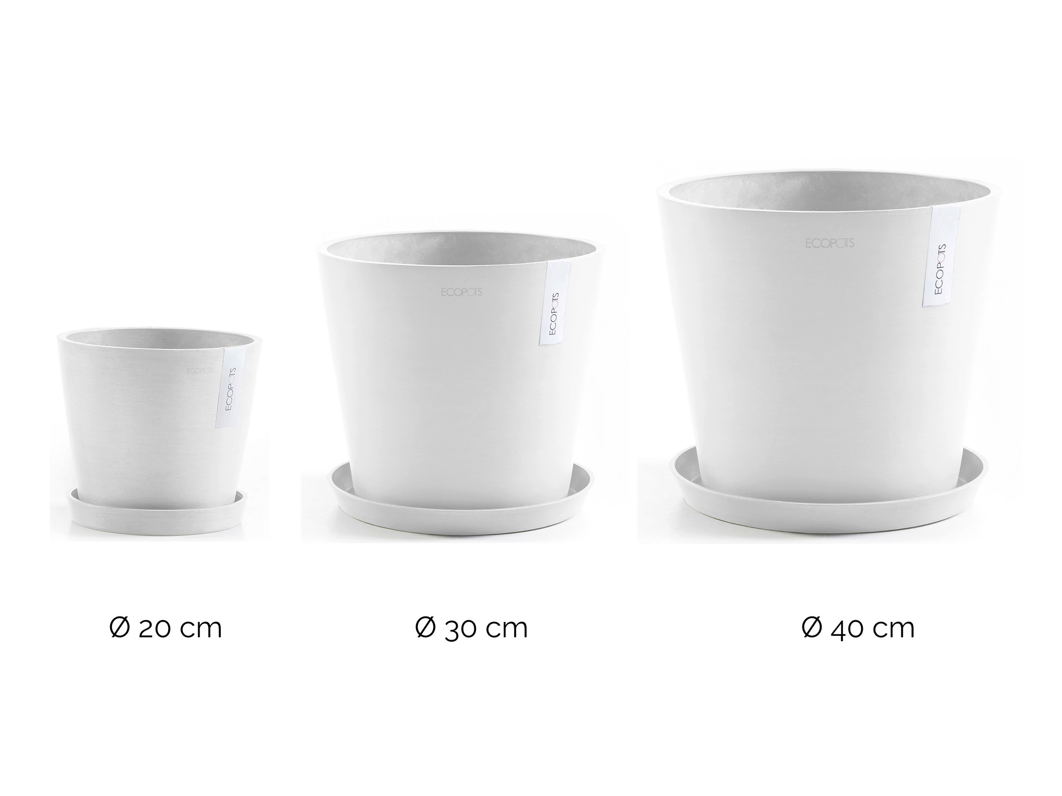 ECOPOTS Blumentopf »Amsterdam«, (Set, 3 St.), verschiedene Größen mit passendem Untersetzer