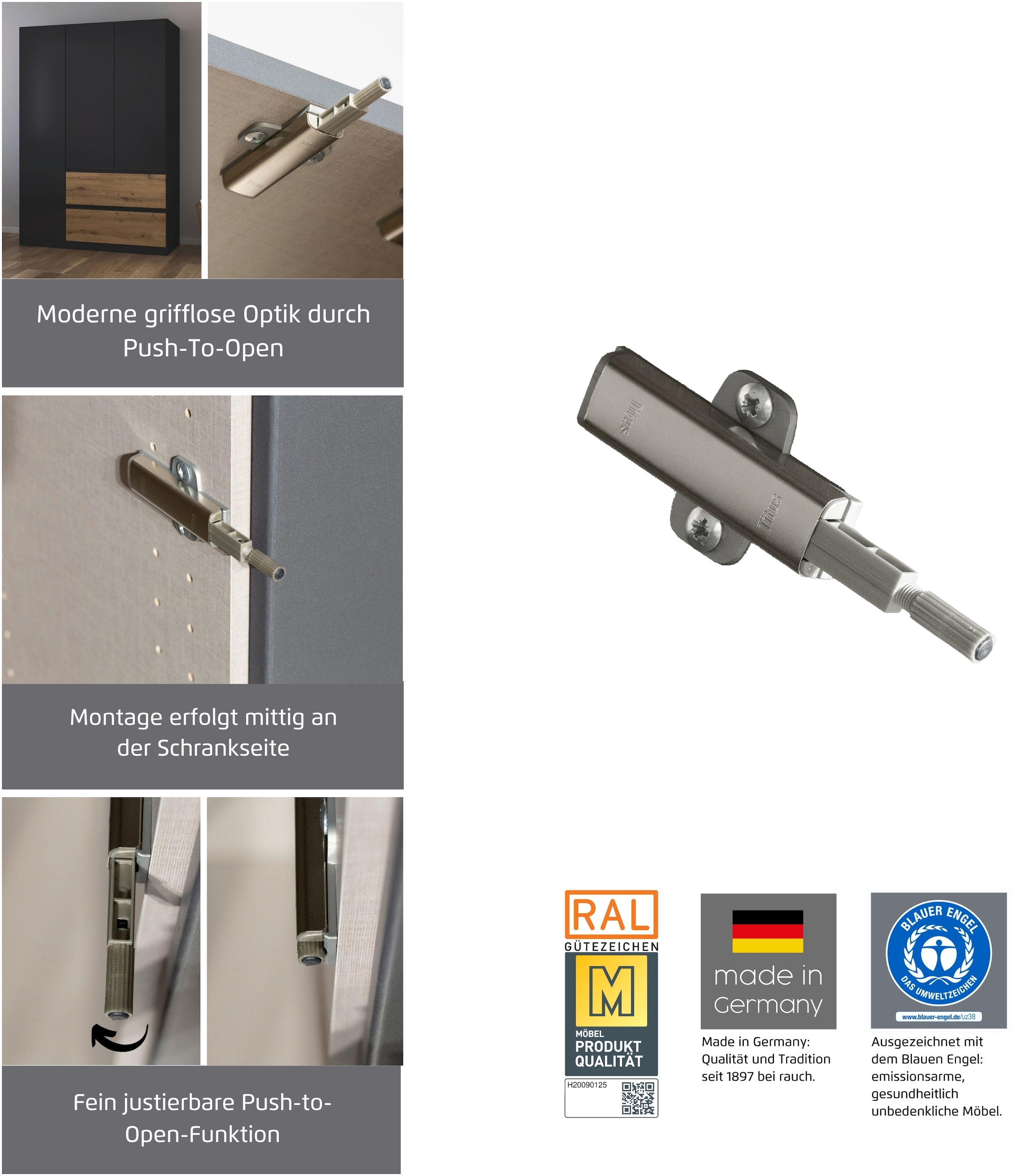 rauch Jugendzimmer-Set »Komplettzimmer Schlafzimmer-Set (5-St.) Jugendzimmer-Set JOEL« Set, 5 Stk. tlg. Bett 2 Breiten,Nachttisch,Tisch,Rollcontainer,Schrank MADE IN GERMANY