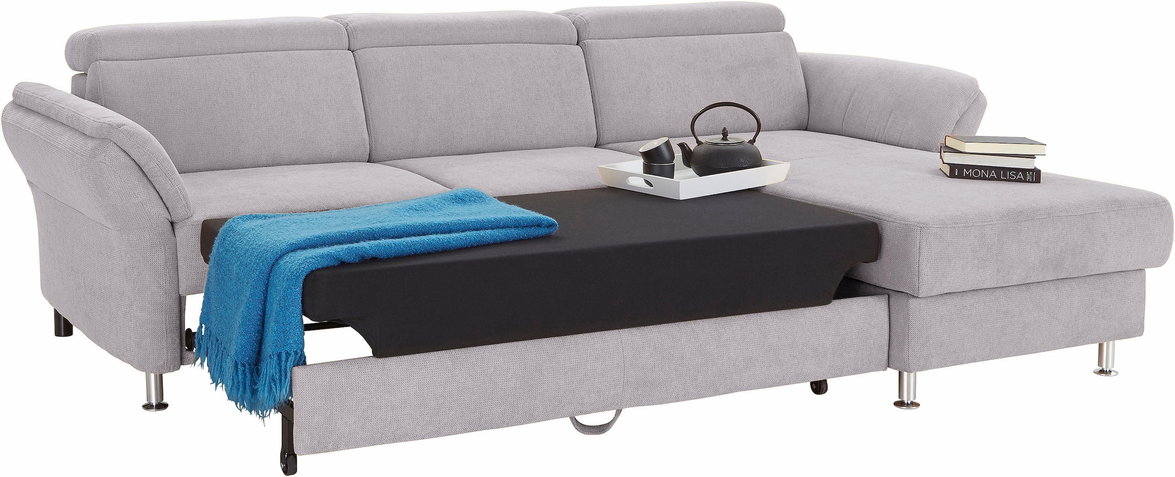 sit&more Ecksofa »Avignon L-Form«, Kopfteilverstellung, wahlweise mit Bettfunktion und Bettkasten