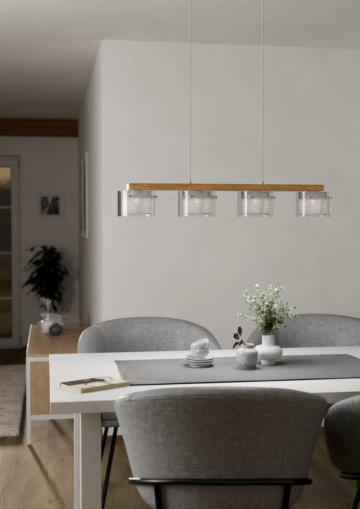 EGLO Hängeleuchte »PORTICO-Z Hängelampe Holz weiß, ZigBee 3.0, Timer, Pende günstig online kaufen