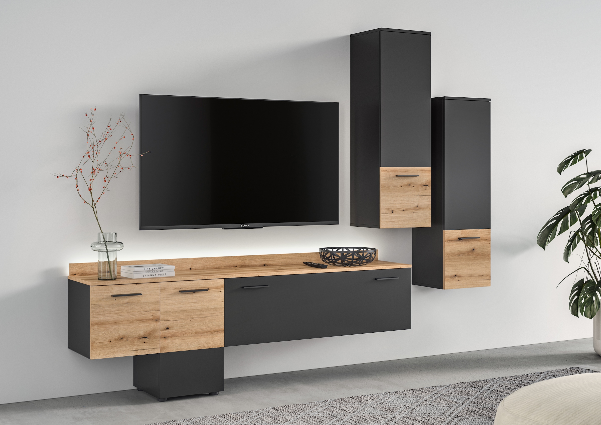 INOSIGN Wohnwand »Laport, Breite 247 cm, inkl. 1 Lowboard mit indirekter Be günstig online kaufen