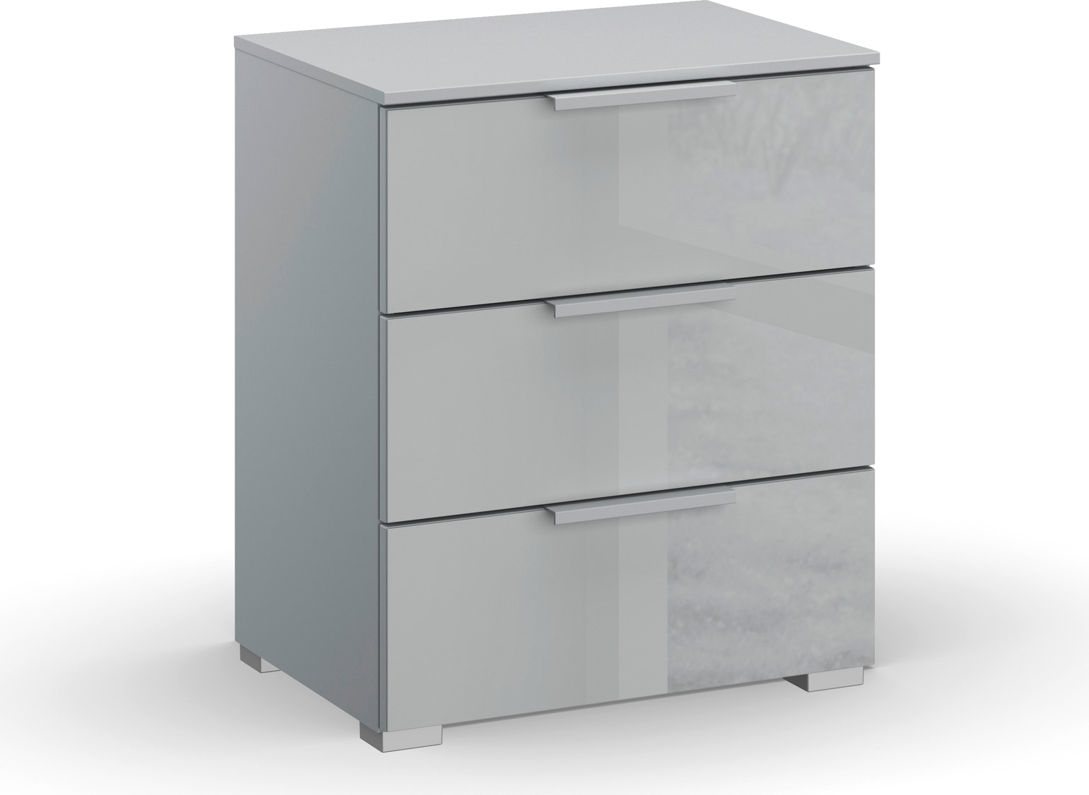 rauch Nachtkommode »Nachttisch Nachtkonsole Nachtschrank SKAT MERIDIAN« inkl. SOFT-CLOSE-FUNKTION,  mit 3 Schubladen mit Glasfront in elegantem Design MADE IN GERMANY