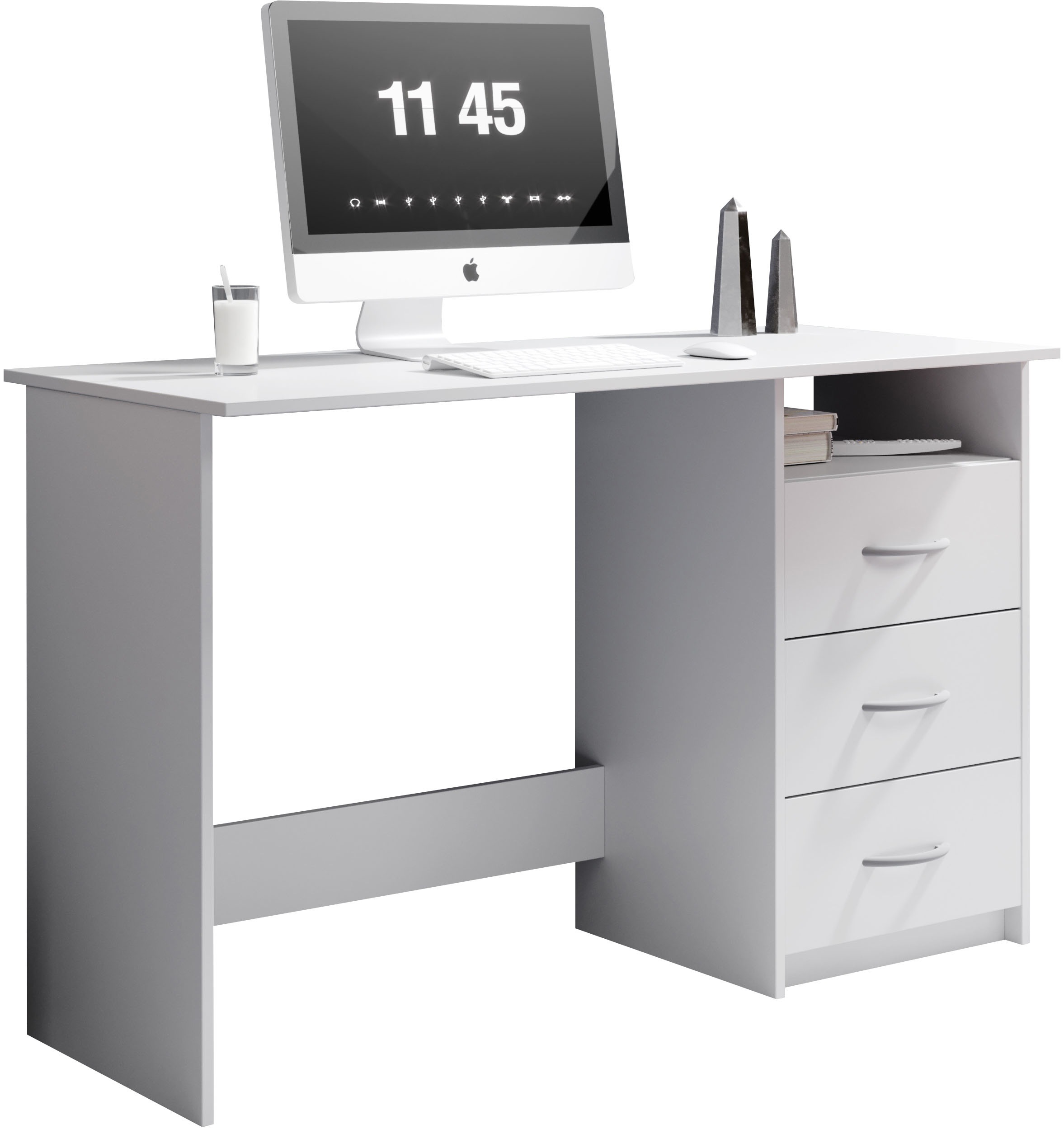 BEGA OFFICE Schreibtisch »Adria, Computertisch,«, Schubkästen rechts oder links montierbar, Breite 123 cm