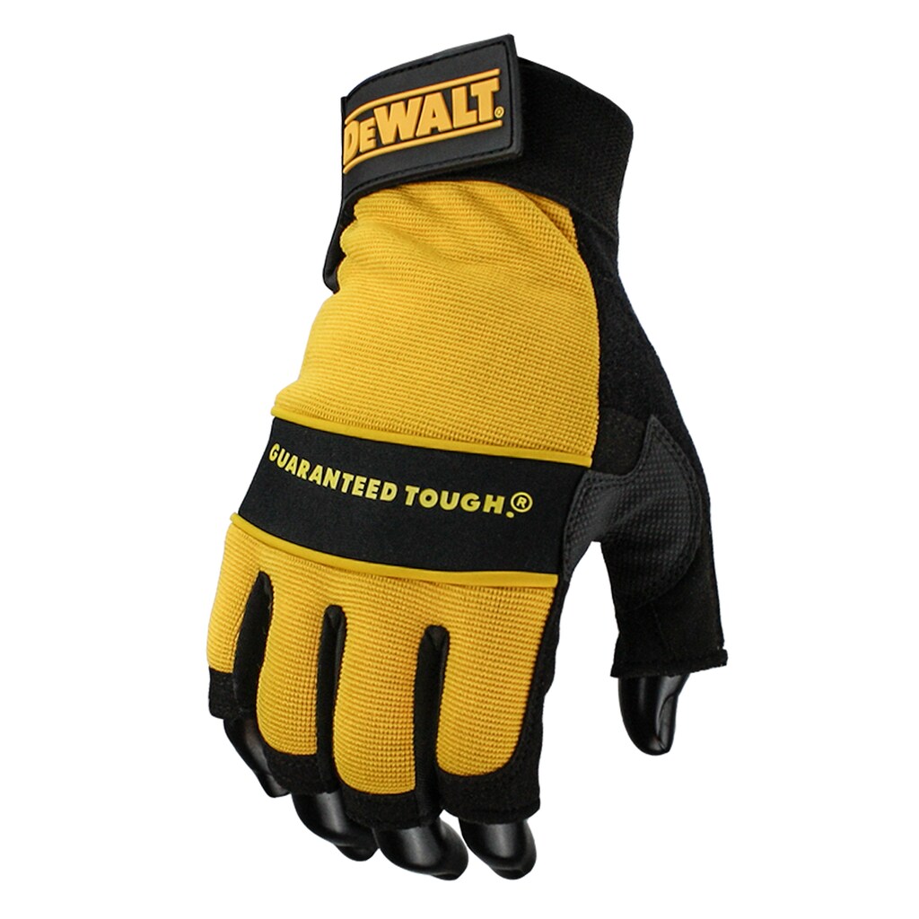 DeWalt Montage-Handschuhe »DPG23LEU Arbeitshandschuh: gepolsterter Handfläche Größe L (Nr. 10)«, Schutzhandschuhe, Arbeitsschutz, fingerlos