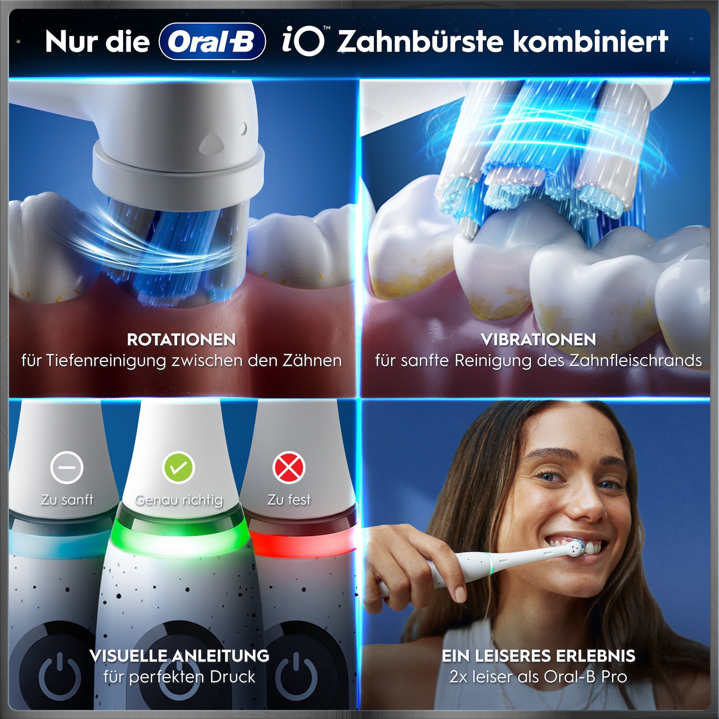 Oral-B Elektrische Zahnbürste »Oral-B iO Series 10« 1 Stk. Aufsteckbürsten iO Sense Zahnputz-Coach | Schnellladestation | Langanhaltender Akku