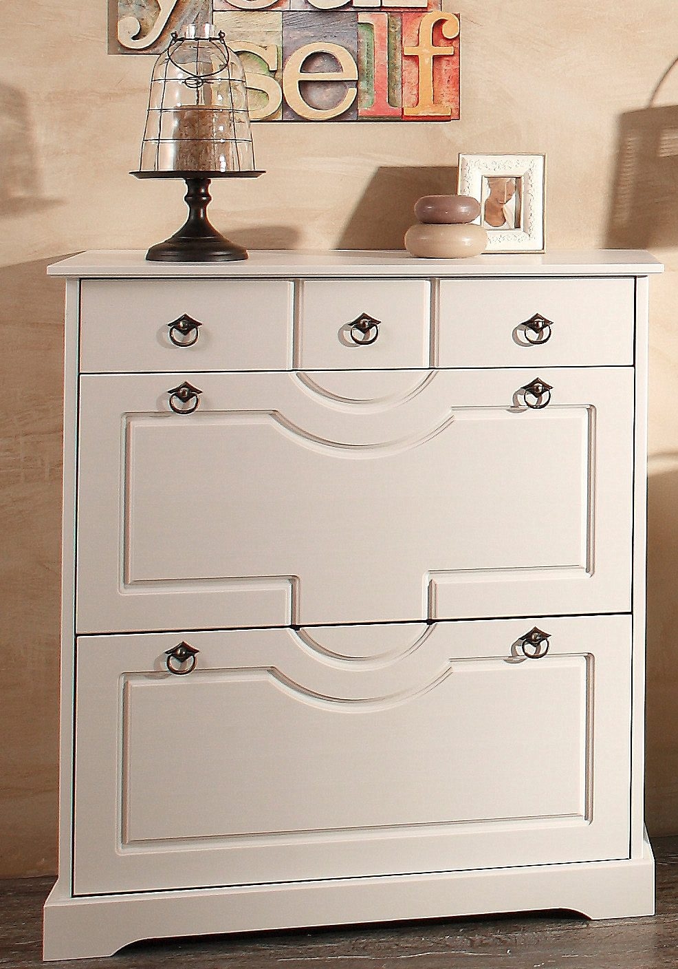 Home affaire Schuhkommode »Klera« Breite 81 cm, aus massiver Kiefer, FSC®-z günstig online kaufen