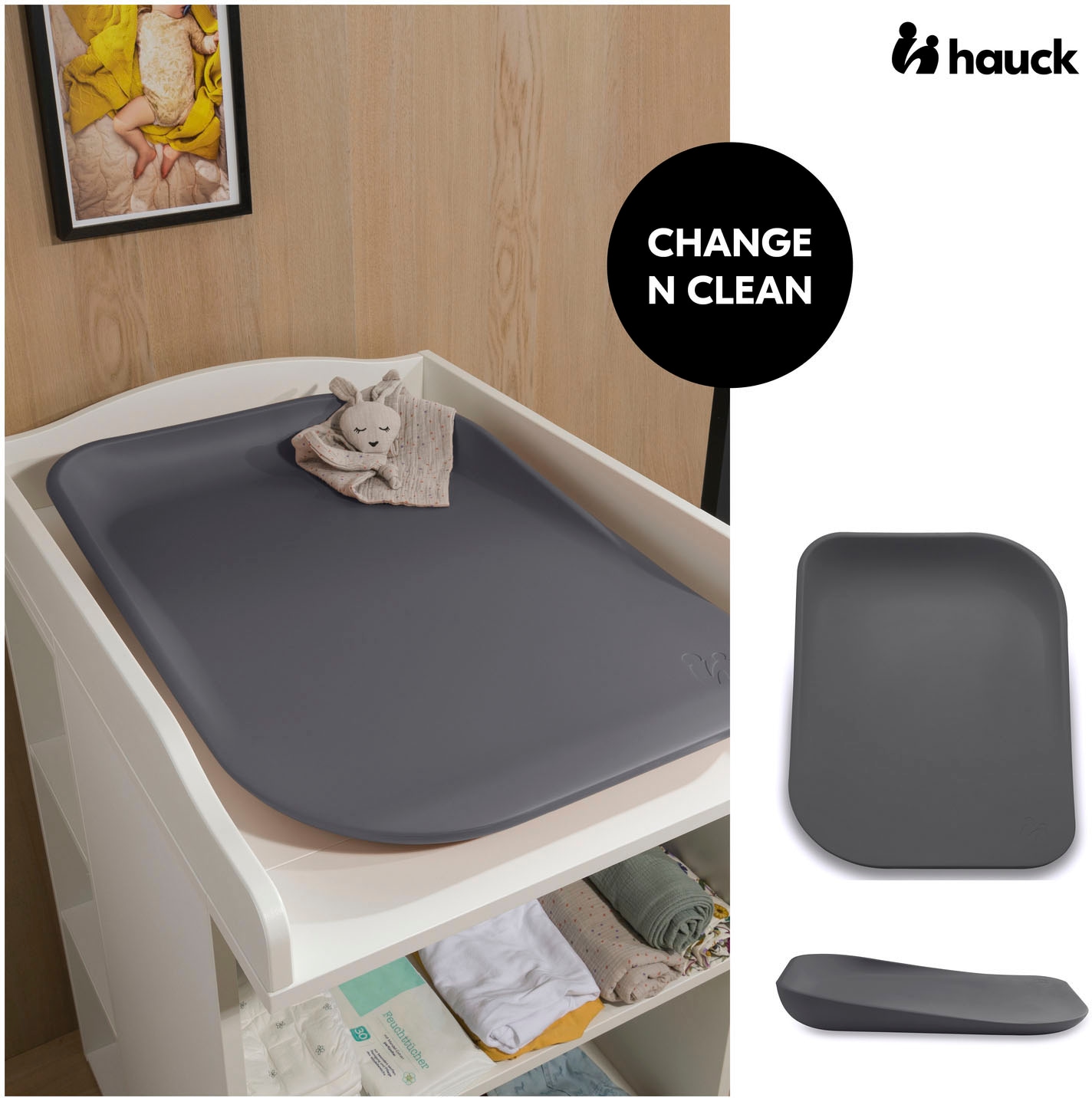 Hauck Wickelauflage »Change N Clean, anthracite«