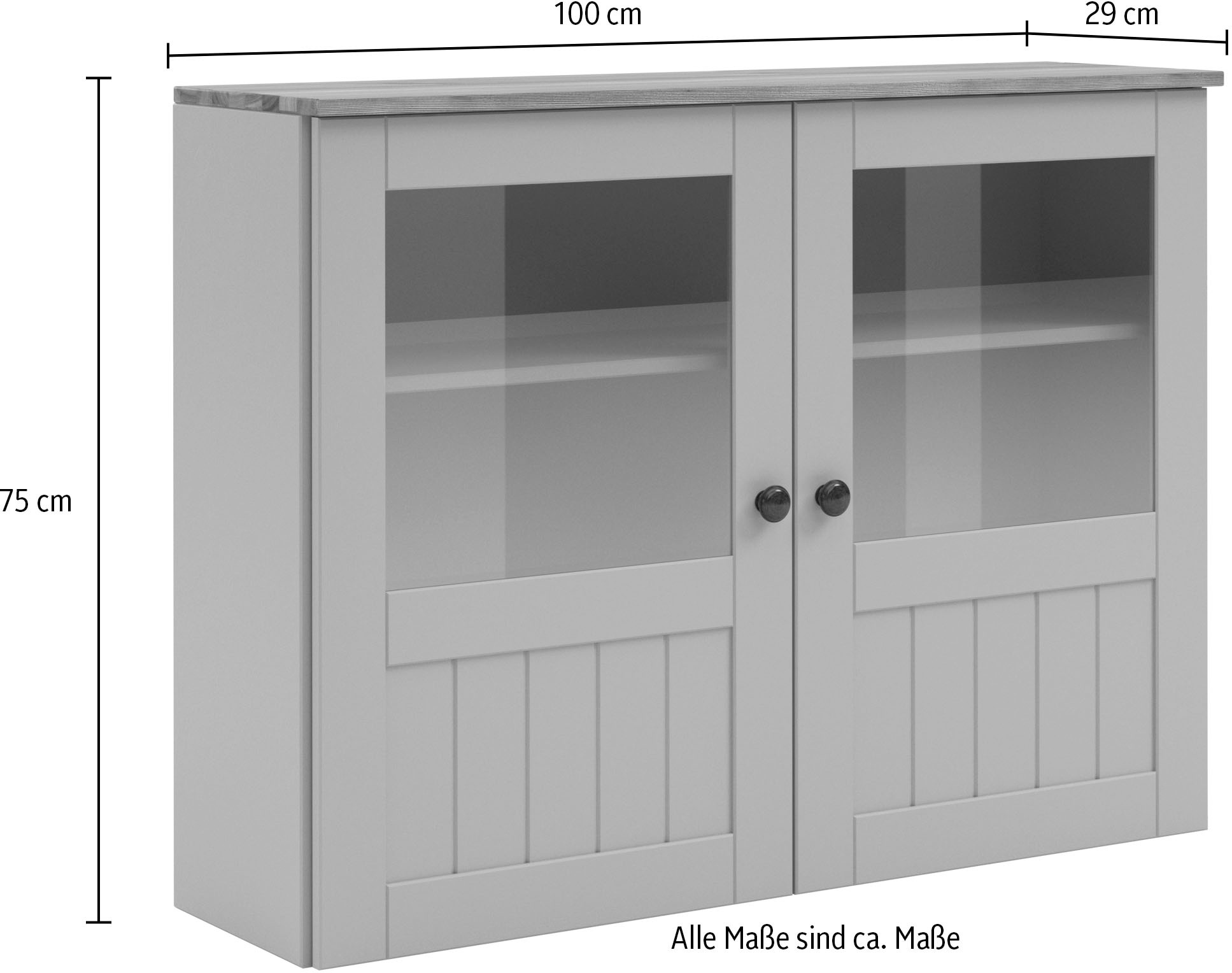 Home affaire Hängeschrank »Alby2«, Mit Metallgriffen und Glastüren, Breite 100 cm