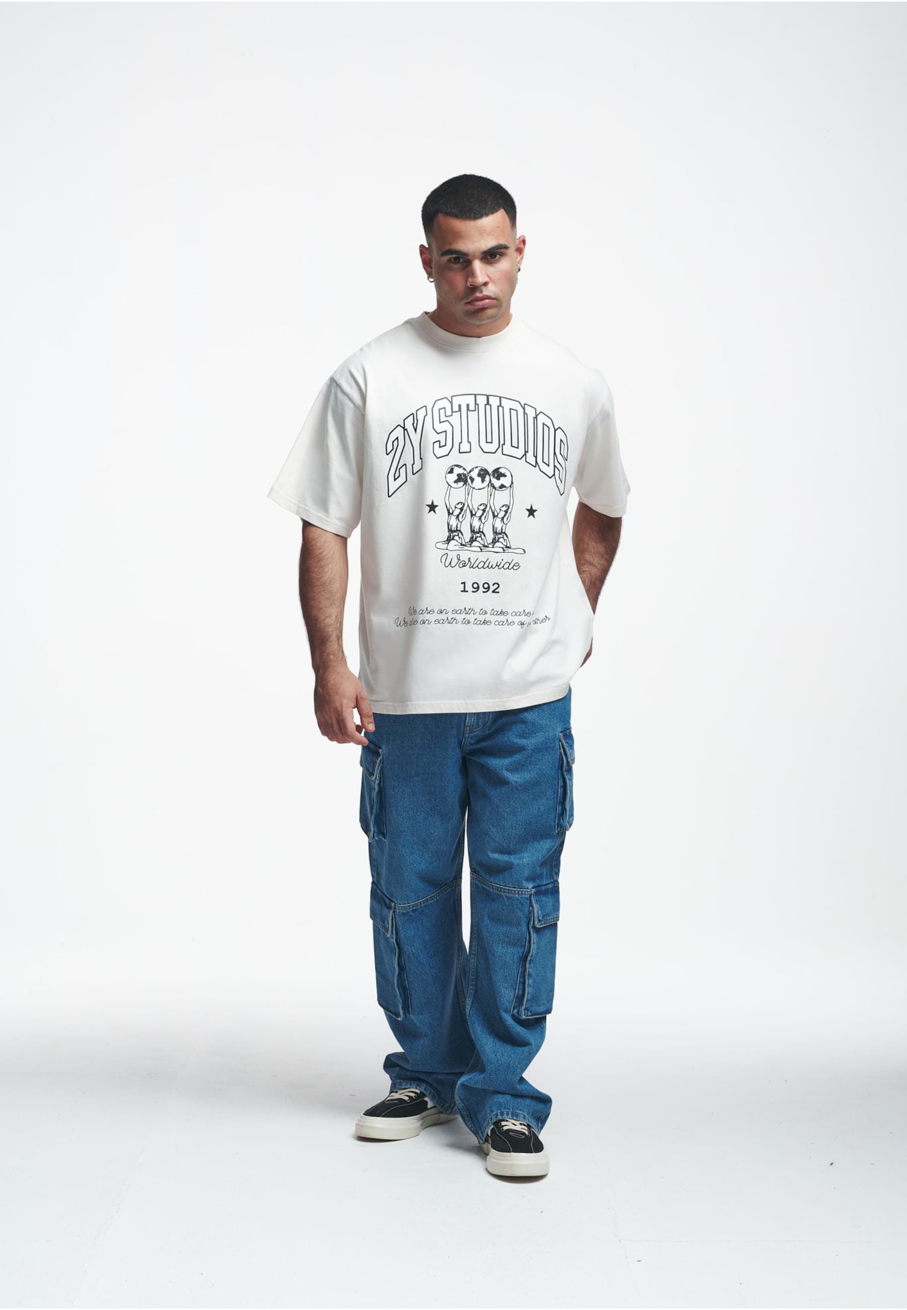 2Y Studios T-Shirt »2Y Studios Herren 2Y Globus Oversize Tee« 1 Stk.