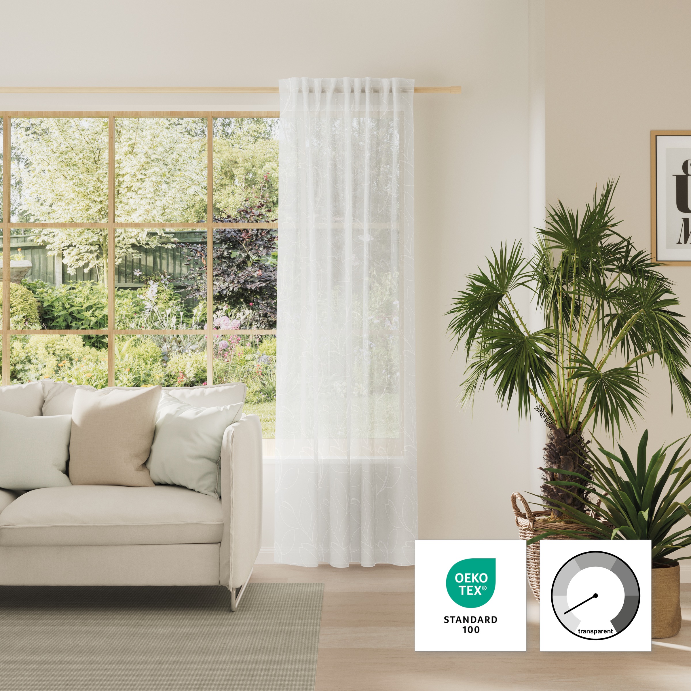 Neutex for you! Vorhang »NENA« Multifunktionsband 1 Stk. tlg. Bouclé-Optik, criss-cross Struktur, Stickmuster