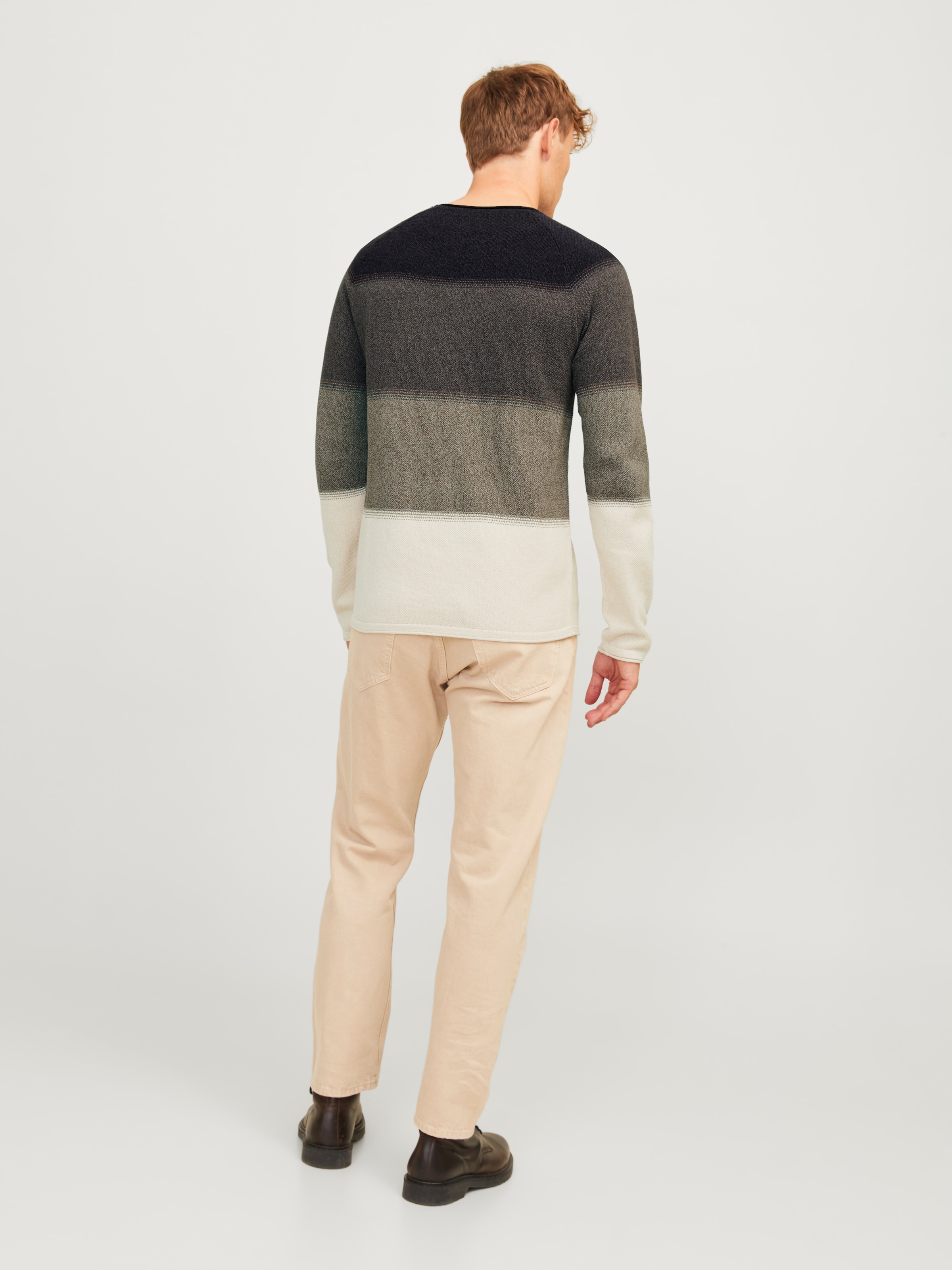 Jack & Jones Rundhalspullover »JJEHILL KNIT CREW NECK NOOS«, aus Strukturstrick