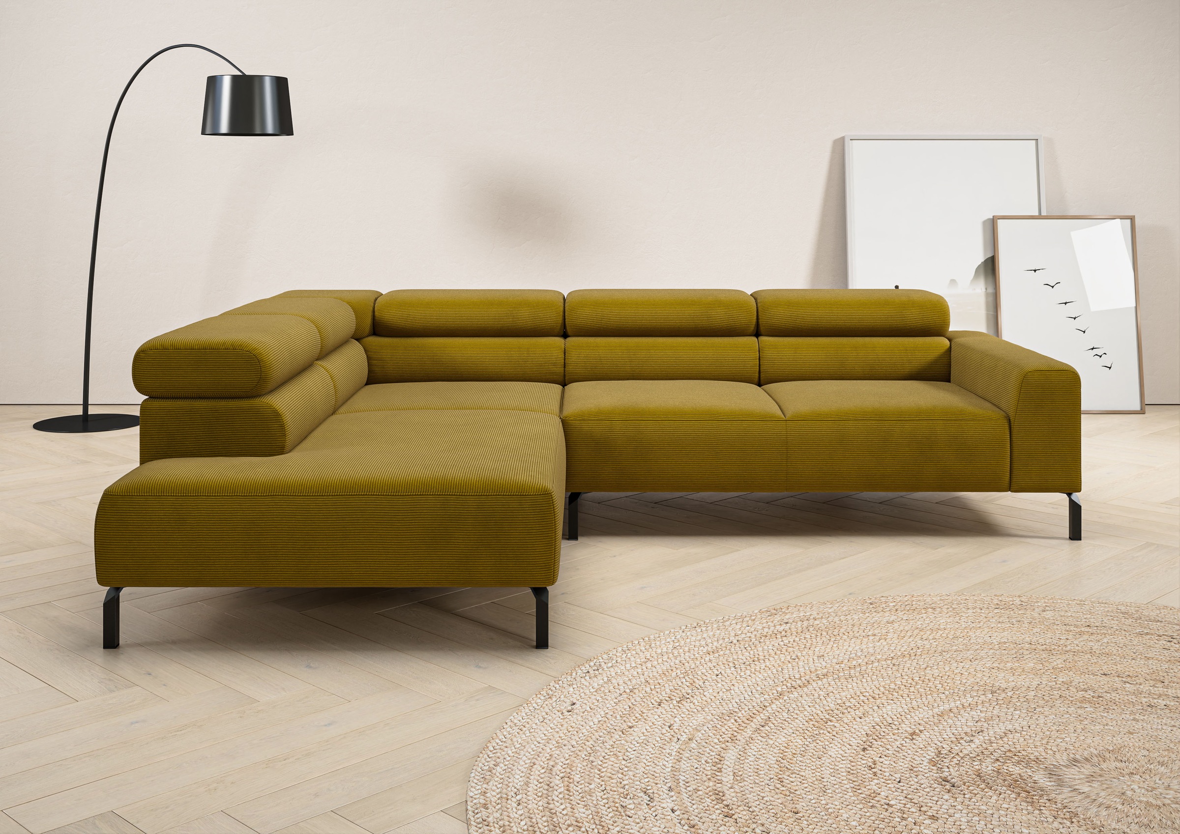 PLACES OF STYLE Ecksofa »Antonelli, L-Form, inkl. Kopfteilverstellung, Brei günstig online kaufen