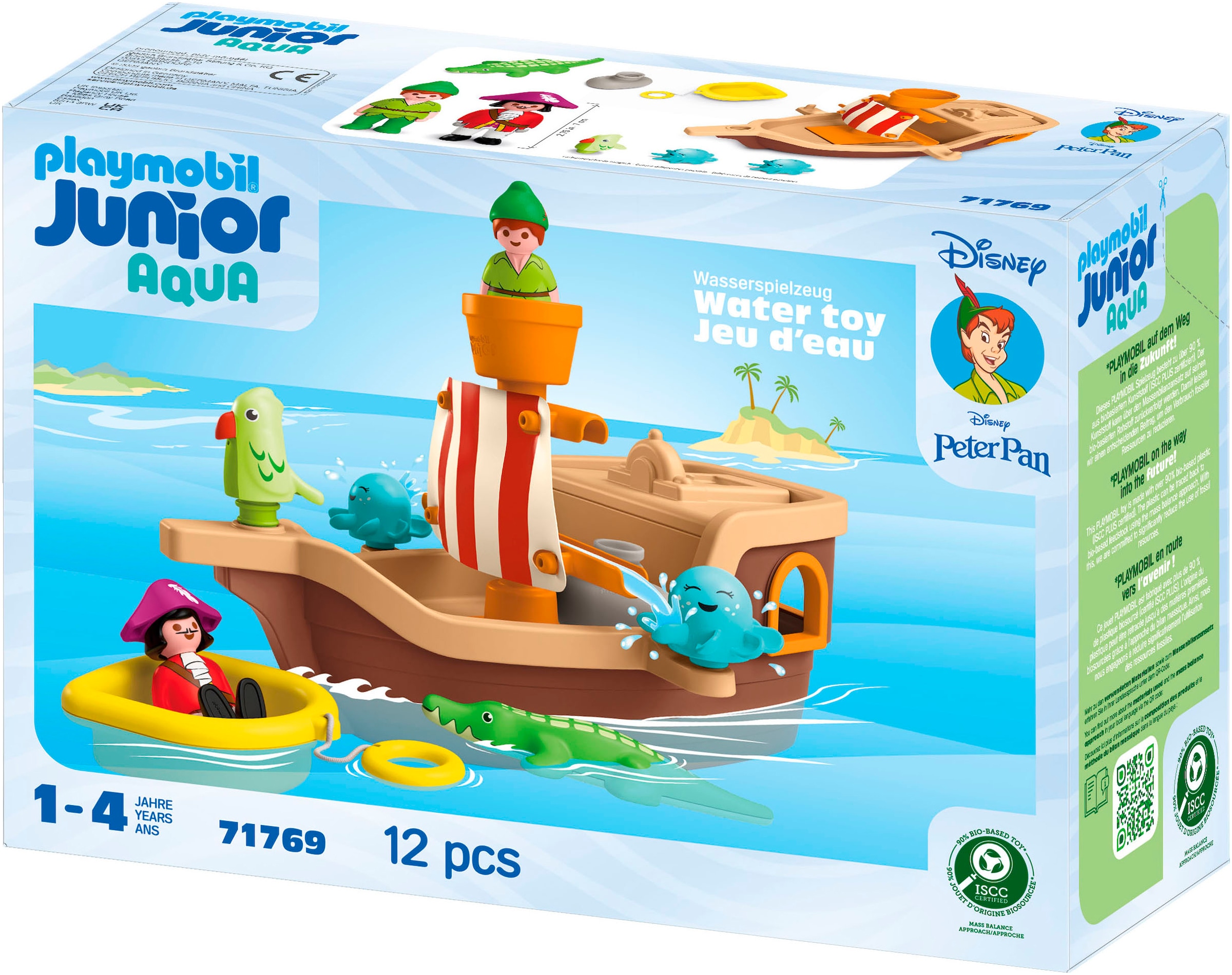 Playmobil® Konstruktions-Spielset »Peter Pans Piratenschiff mit Wasserspritzspaß (71769), JUNIOR & Disney«, (12 St.), Made in Europe