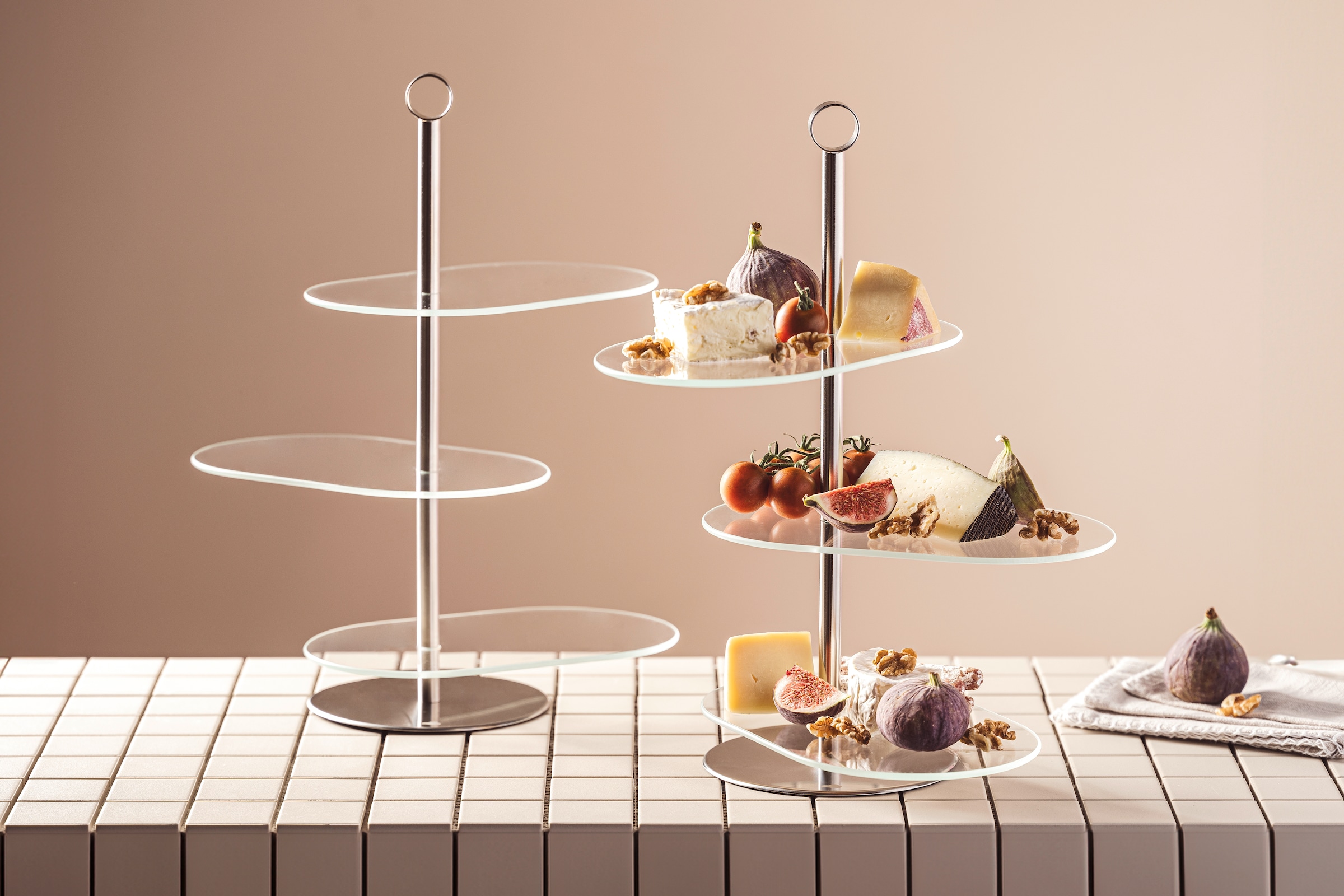 LEONARDO Etagere »CENA, 3 stufig - Höhe 39 cm, asymetrisch«, Servieretagere mehrstöckig, zum Servieren und Präsentieren