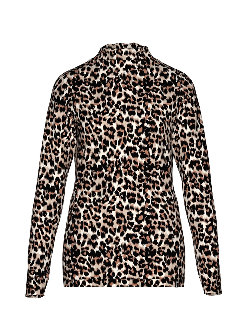 Trigema Rollkragenshirt »TRIGEMA Turtleneck Shirt mit Allover-Leo-Muster«, (1 tlg.)