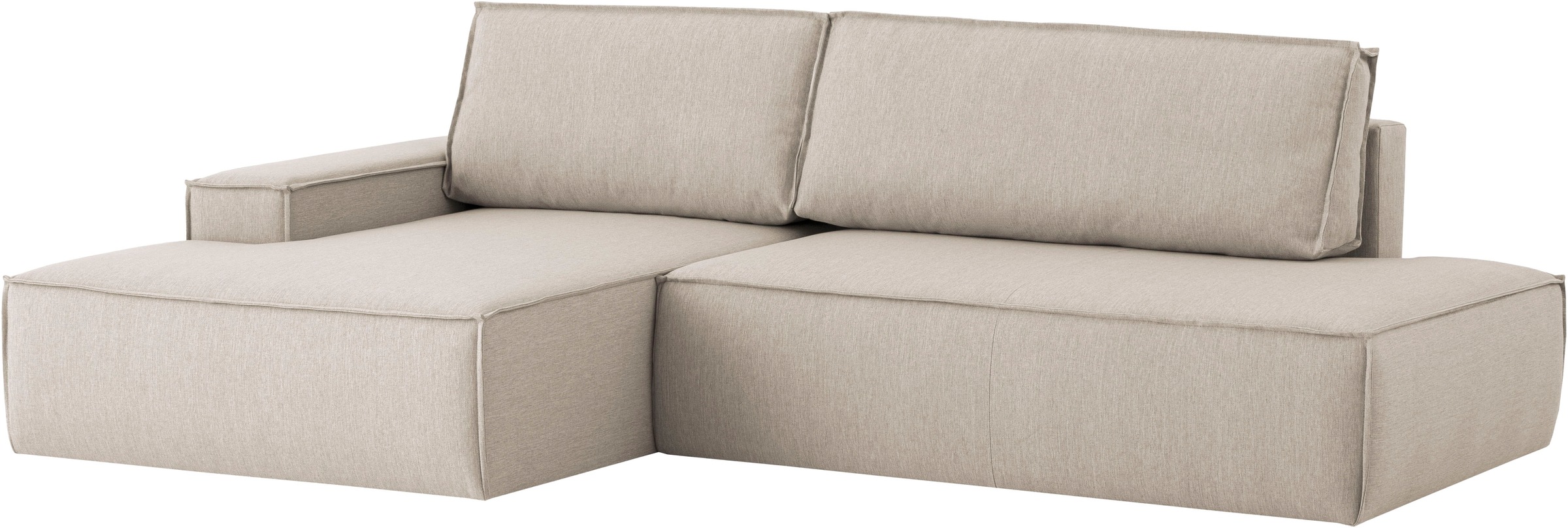 Home affaire Ecksofa »SHERWOOD, Schlafsofa in L-Form offen (275cm), Cord, Leinenoptik«, Schlaffunktion und Bettkasten, Kedernaht, hoher Sitz- & Liegekomfort