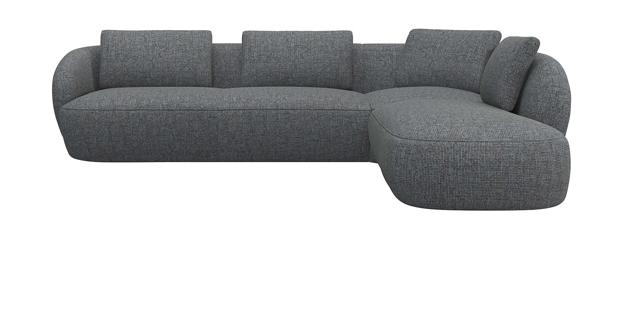 FLEXLUX Ecksofa »Torino, rund, L-Form, Sofa-Ecke mit Ottomane«, Modernes, o günstig online kaufen