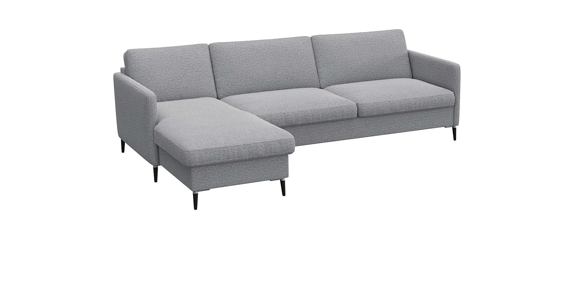 FLEXLUX Ecksofa »Fiore, L-Form« schmale Armlehnen, Kaltschaum, Füße Alu+schwarz