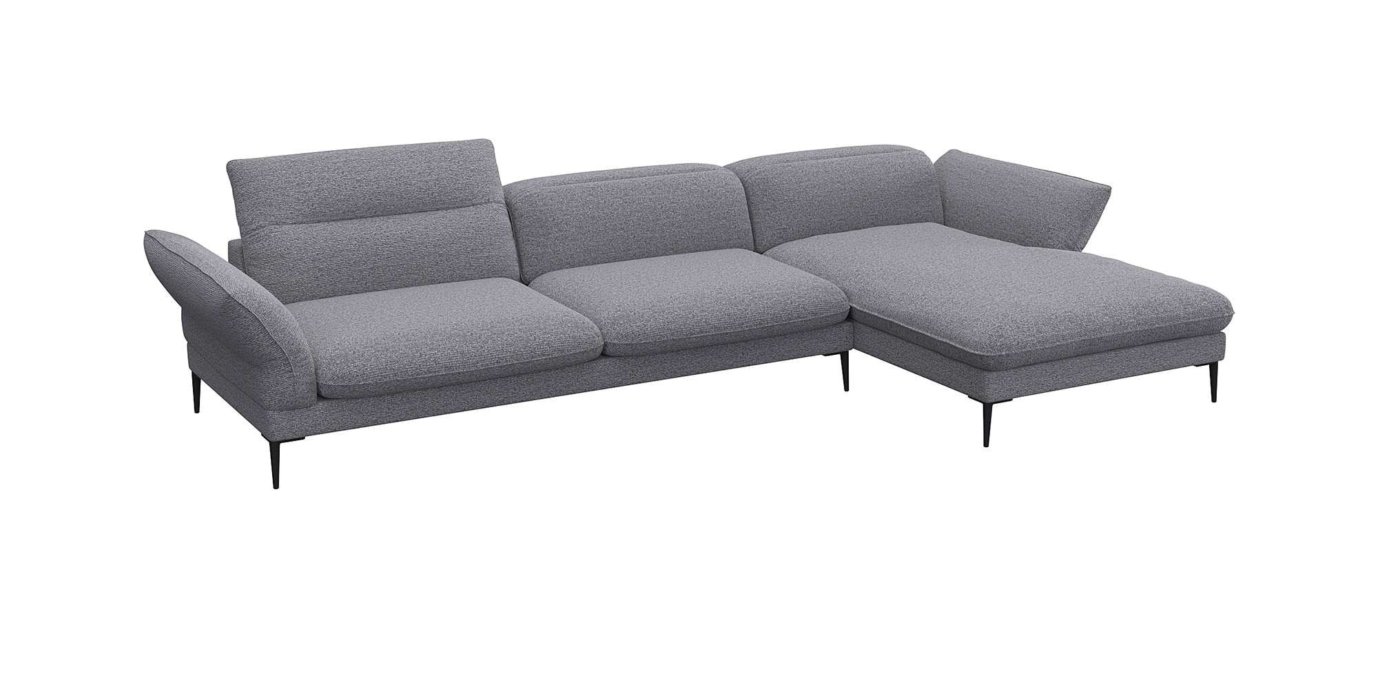 FLEXLUX Ecksofa »Salino, Funktionssofa mit Recamiere, Relaxsofa, Ecksofa« Sofa mit Arm- und Kopfteil-Verstellungen, Kaltschaum & Stahl-Wellen