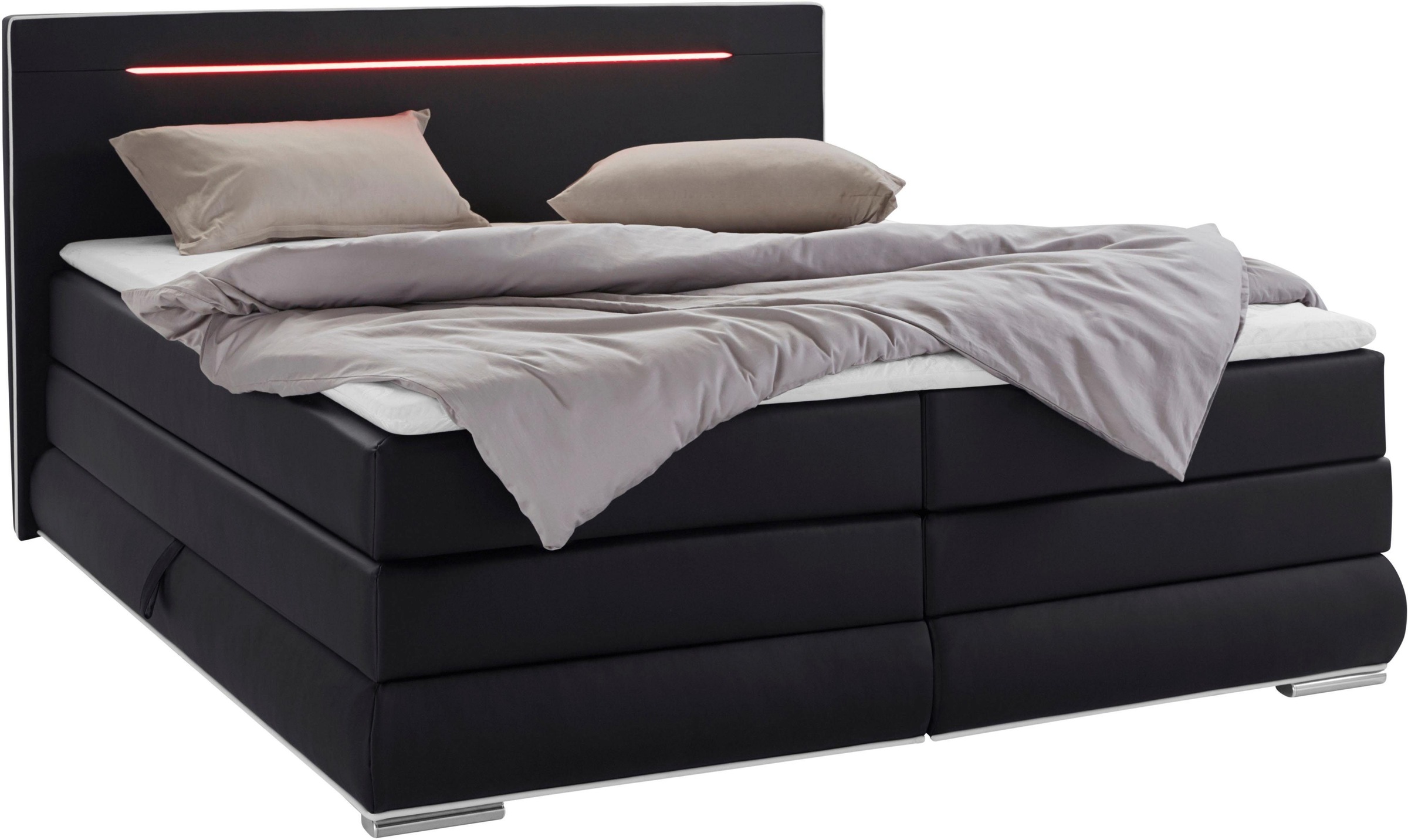 4. Bild von COLLECTION AB Boxspringbett, inkl. Bettkasten, LED-Beleuchtung und Topper