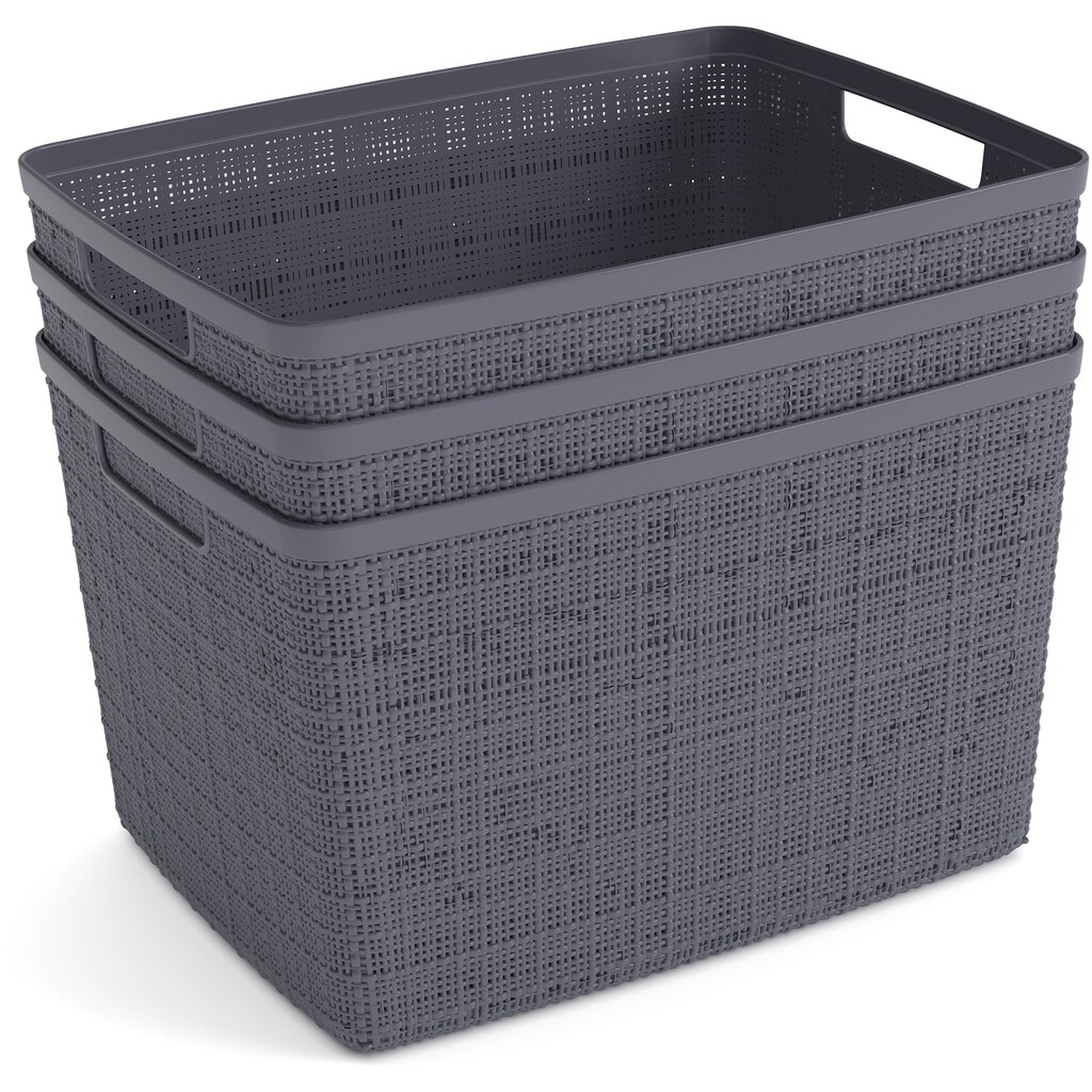 Curver Aufbewahrungsbox, (Set), multifunktional,Tragegriff,stapelbar, 100% Recyclingmaterial,20 L