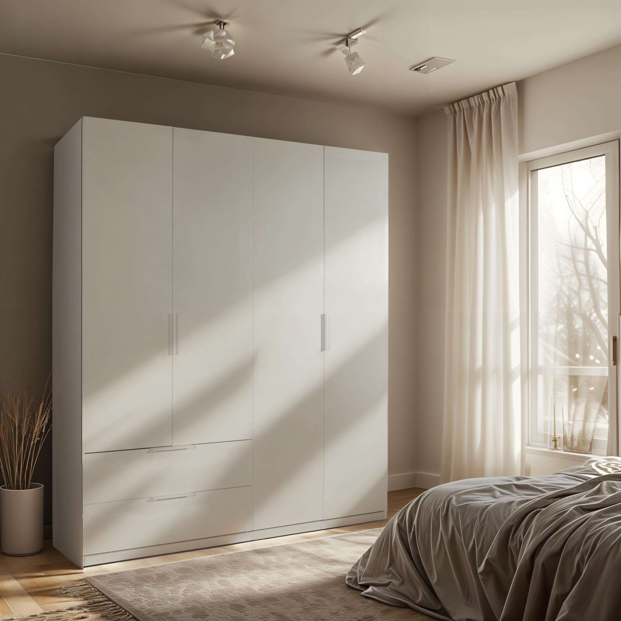 Composad Garderobenschrank »Espresso,Kleiderschrank, Raumsparschrank, Multifunktionsschrank«, (1 St.), mit 4 Türen und 2 Schubladen
