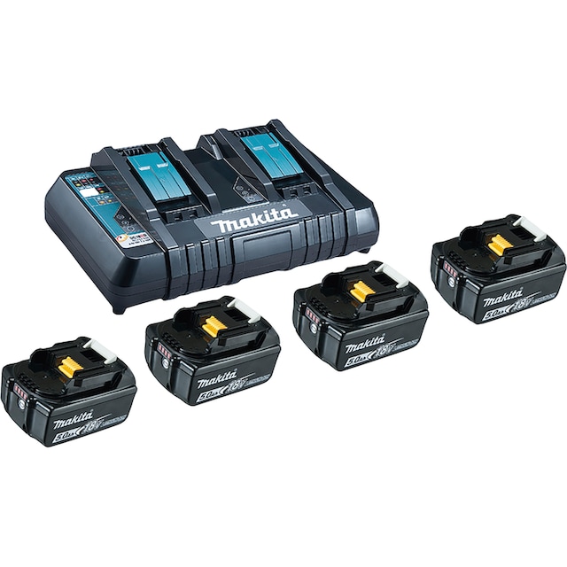 Makita Akku Starter-Set »Power Source-Kit BL1850B«, 4 Akkus 5 Ah, 18 V,  inkl. Doppel-Schnellladegerät auf Rechnung kaufen