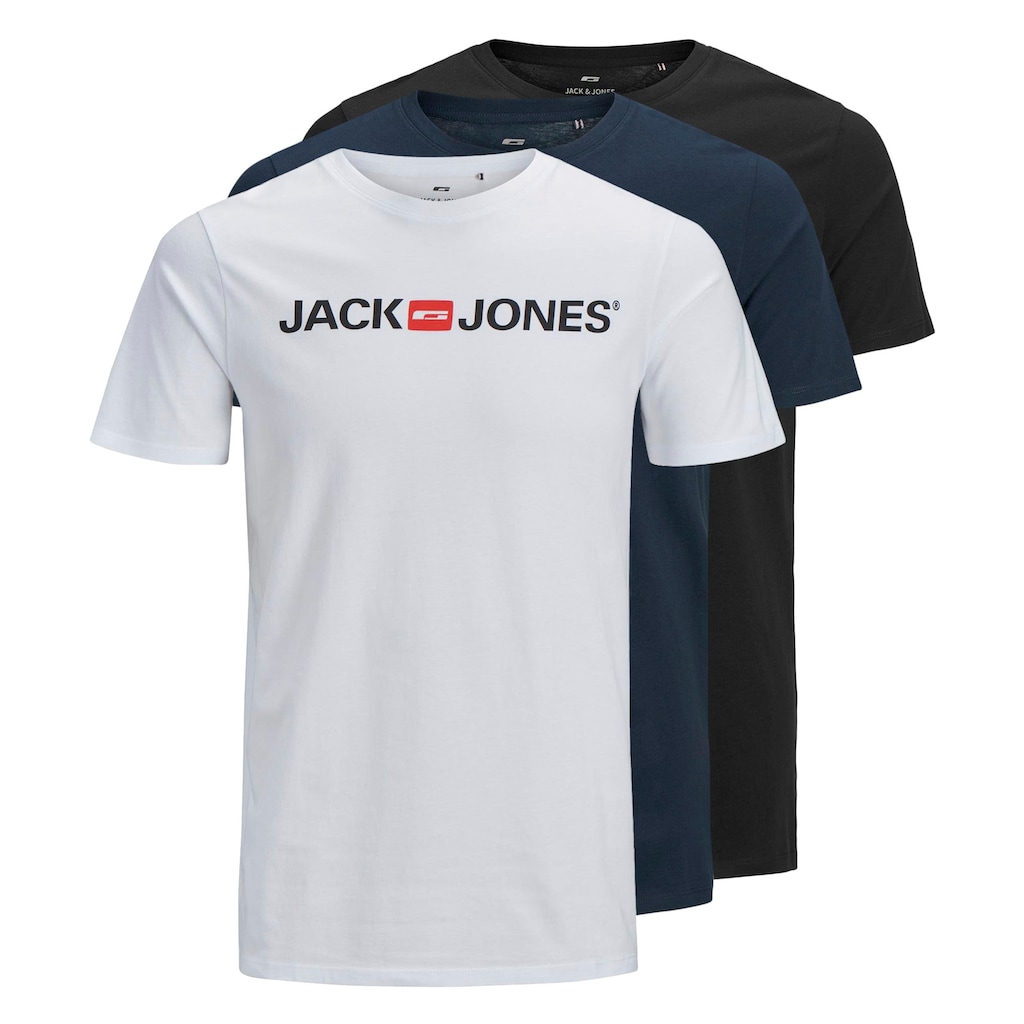 Jack & Jones T-Shirt »CORP LOGO TEE«, (Packung, 3 tlg., 3er-Pack)