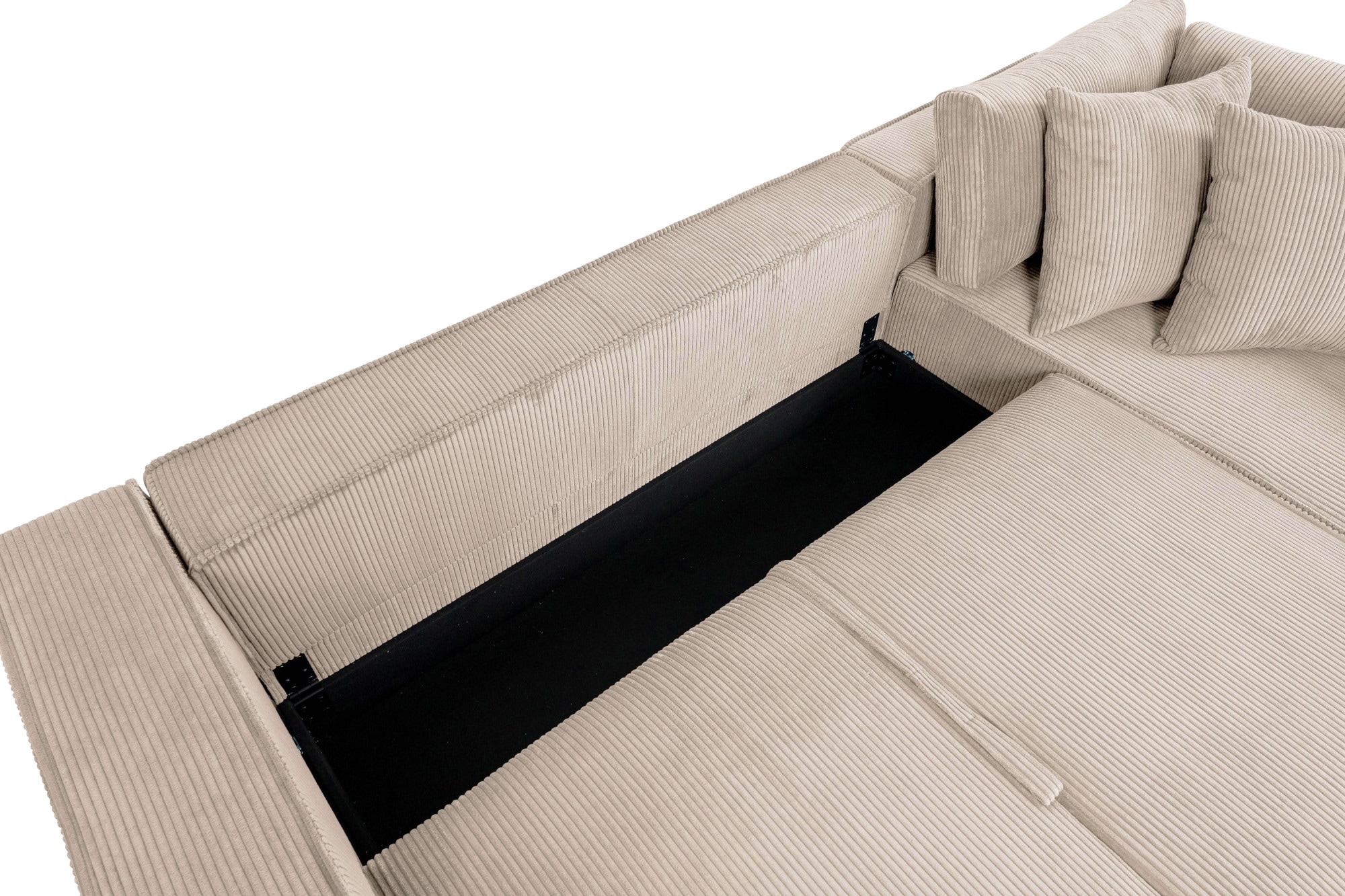 OTTO home Ecksofa »Tillian, Schlafsofa« Breite 294 cm, Breitkord, Sitzfläche mit Taschenfederkern