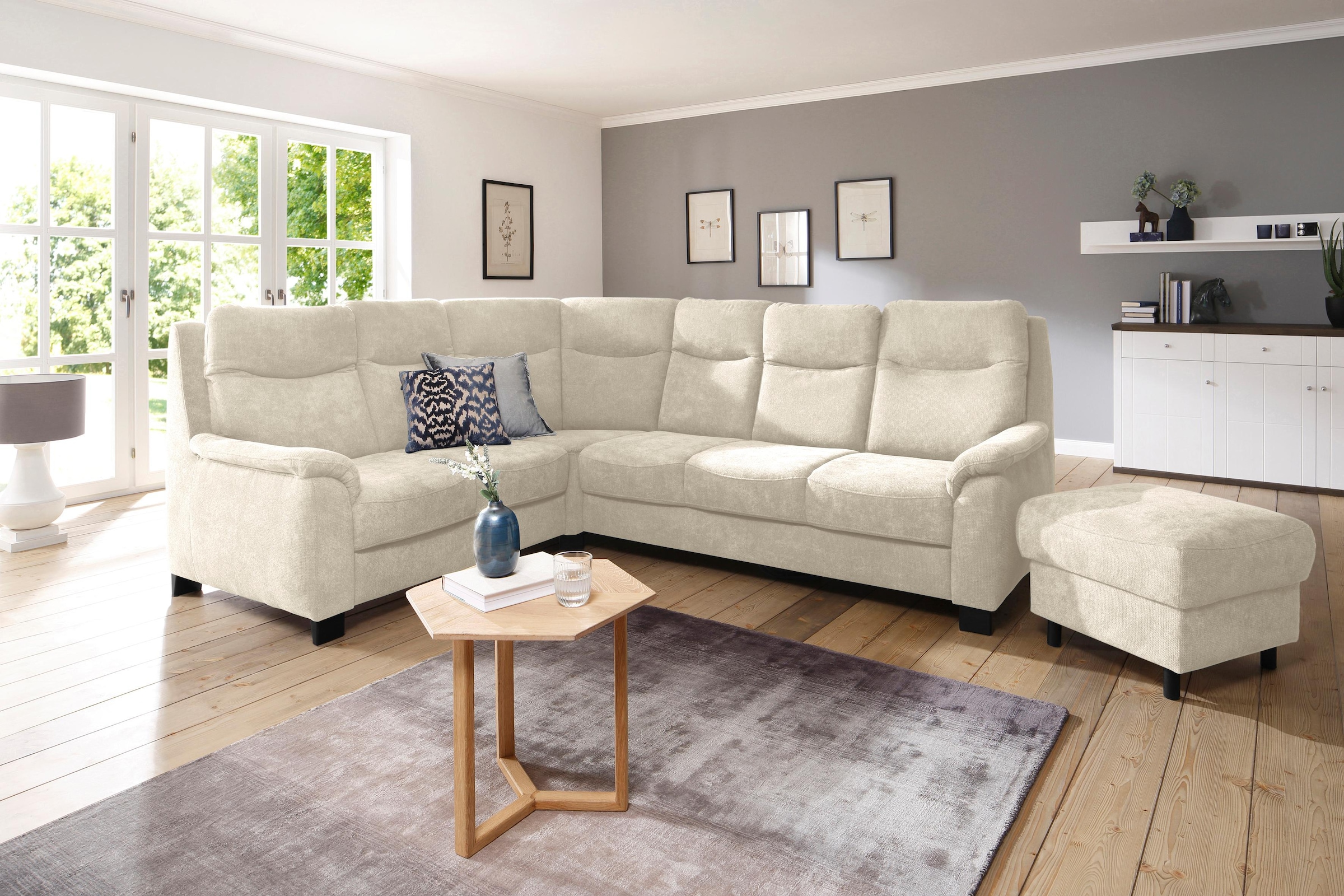 Home affaire Ecksofa »Boccaccio L-Form«, mit Federkern, incl. Kopfteilverst günstig online kaufen