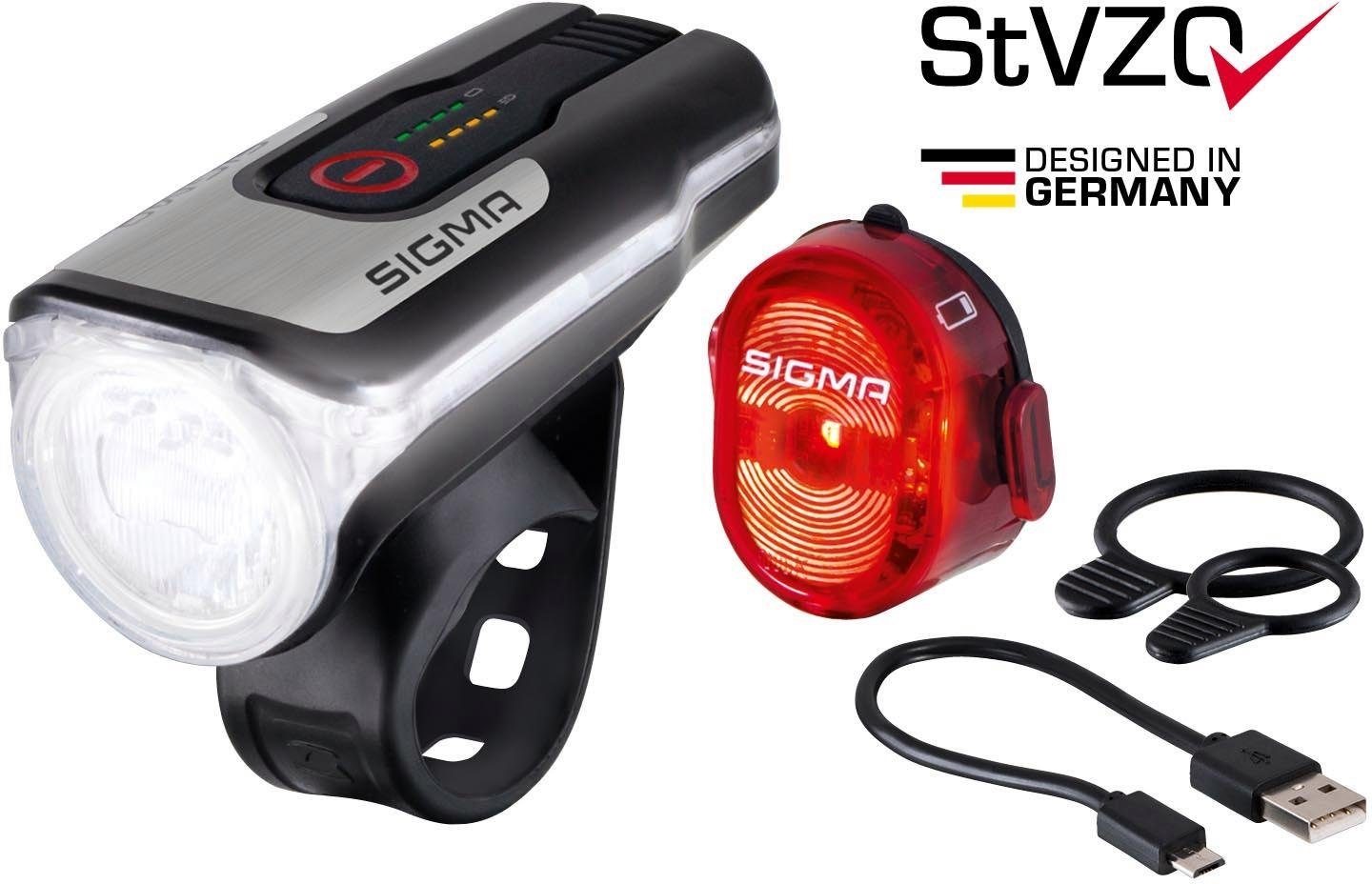 SIGMA SPORT Fahrradbeleuchtung »AURA 80 USB Frontleuchte«, (2)
