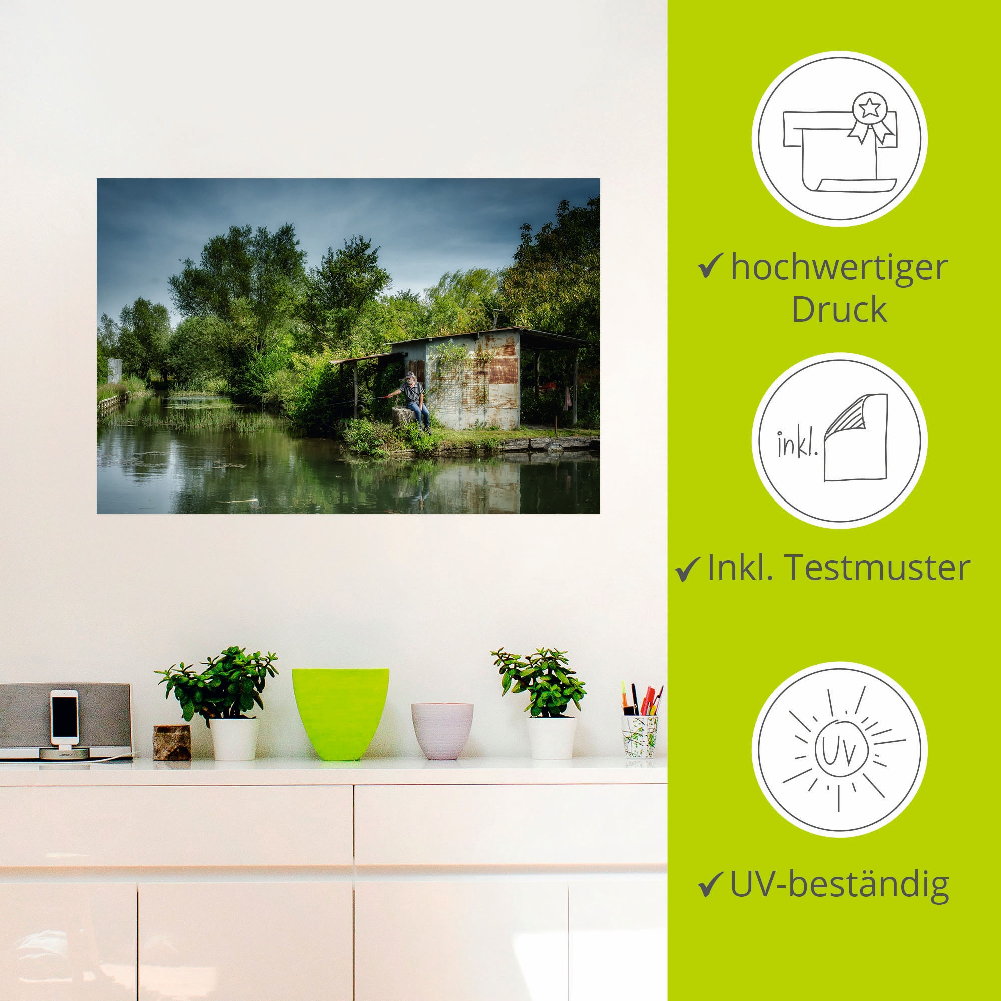 Artland Wandbild »Idyllische Flusslandschaft in Frankreich«, Gewässer, (1 St.), als Alubild, Leinwandbild, Wandaufkleber oder Poster in versch. Größen