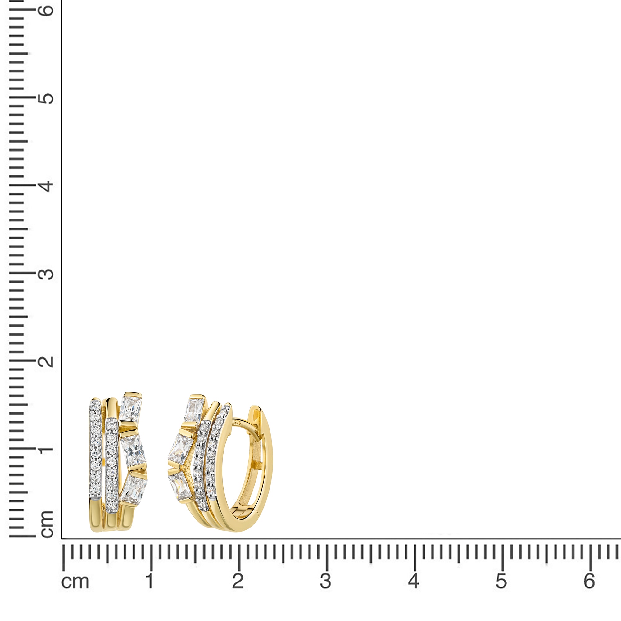 Firetti Paar Creolen »Schmuck Geschenk Gold 333 Ohrschmuck Ohrringe mehrreihige Optik« mit Zirkonia (synth.)