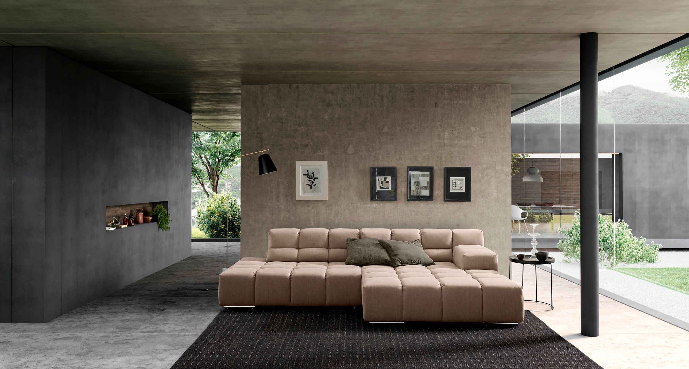designwerk Ecksofa »Temple L-Form, tolles Designsofa«, mit Sitztiefenverste günstig online kaufen