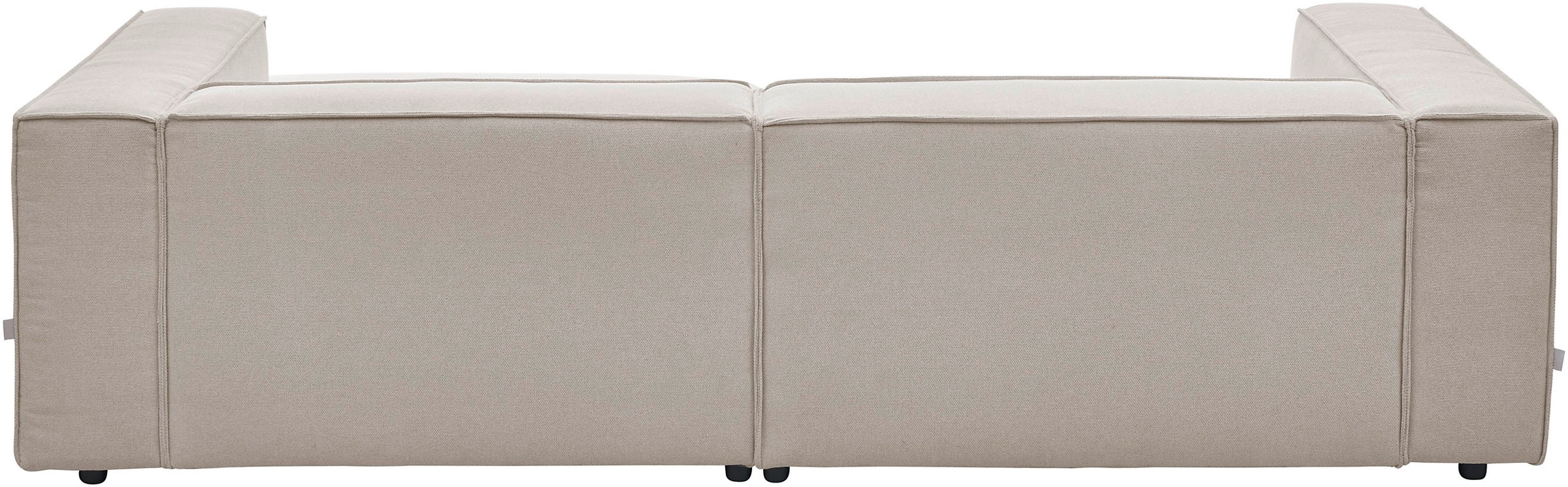 LeGer Home by Lena Gercke Ecksofa »PIARA mit Kedernaht in Cord oder Leinenoptik, moderne Couch in L-Form«, wahlweise Ottomane rechts/links, schwarze Füße, bequemer Sitzkomfort