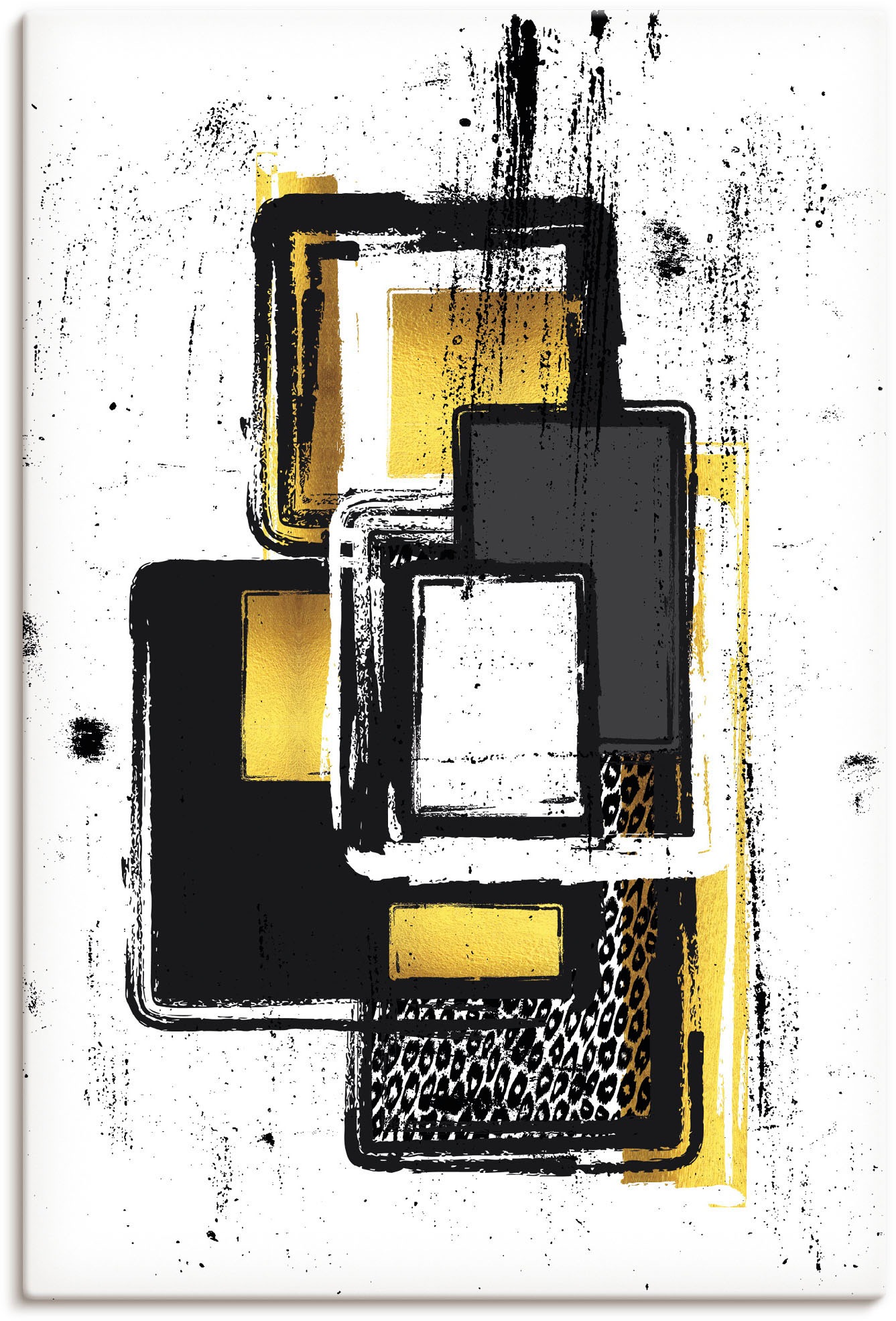 Artland Wandbild »Abstrakte Malerei Nr. 3 gold«, Muster, (1 St.), als Leinwandbild, Poster, Wandaufkleber in verschied. Größen