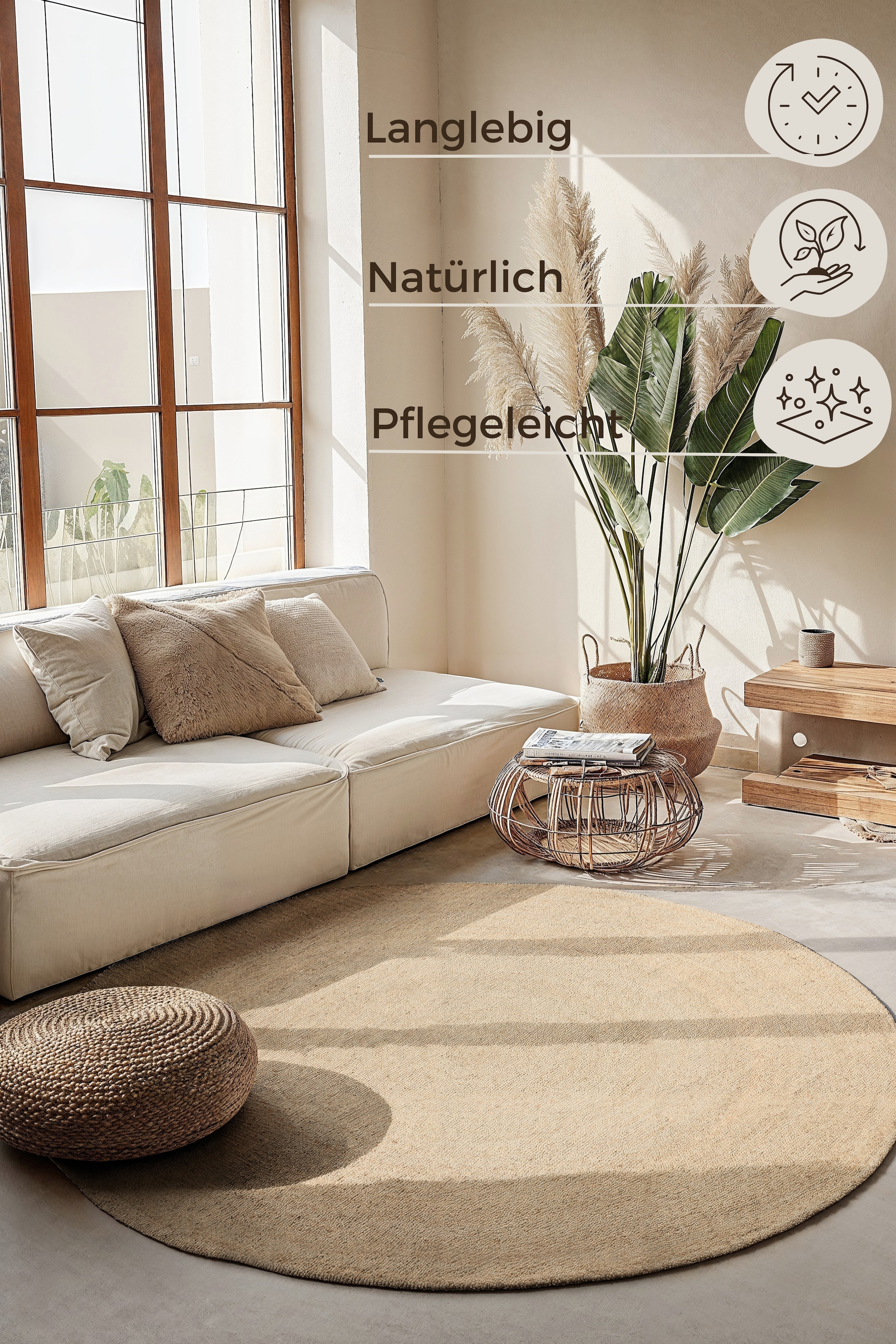 HANSE Home Teppich »Rangpur Juteteppich, in rund und oval« oval 10 mm Höhe handgewebt, 100% Jute , Natur, Wohnzimmer, Flur, Boho, Skandi