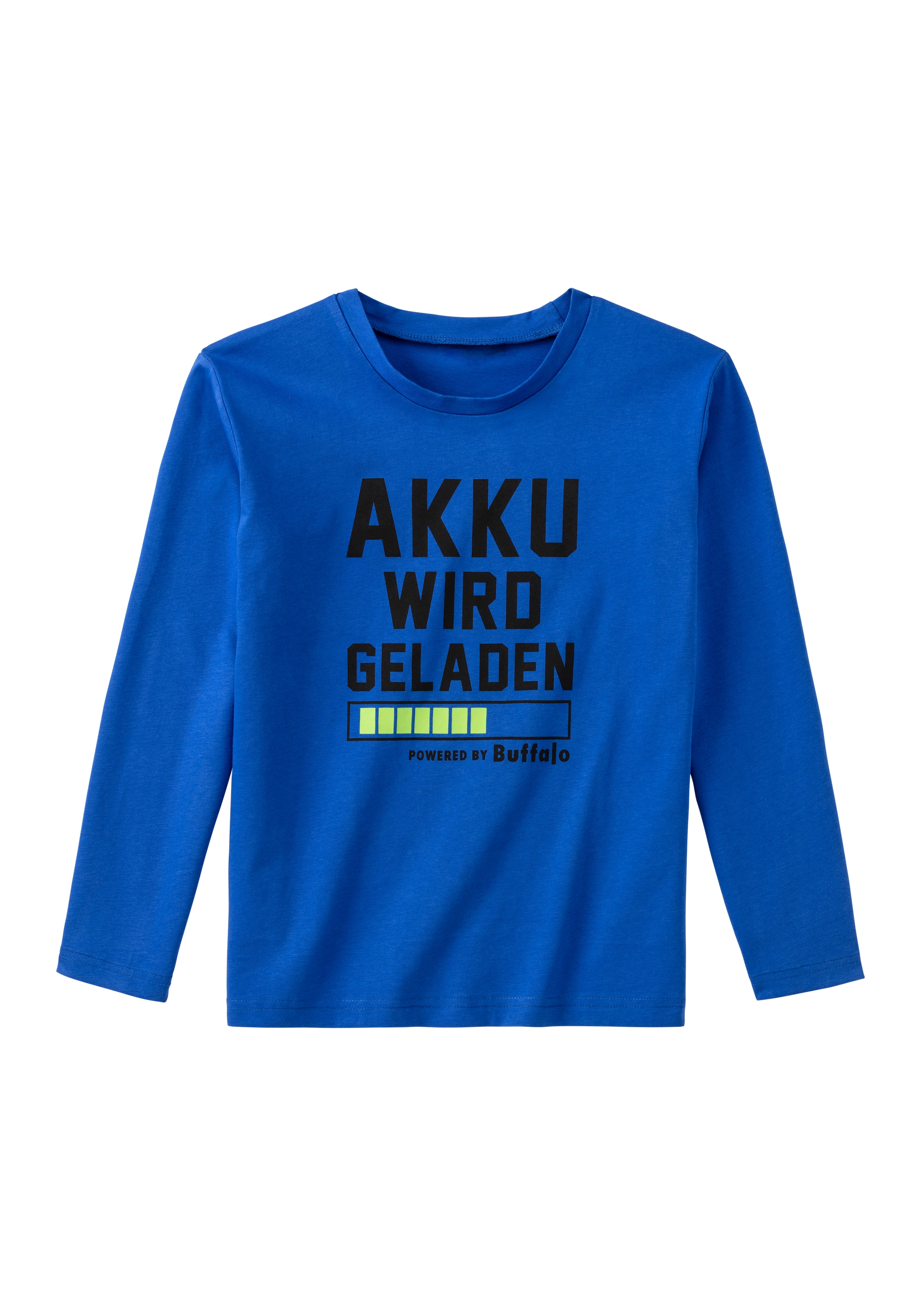 Buffalo Pyjama, (2 tlg., 1 Stück), Schlafanzug mit Spruch Akku wird geladen