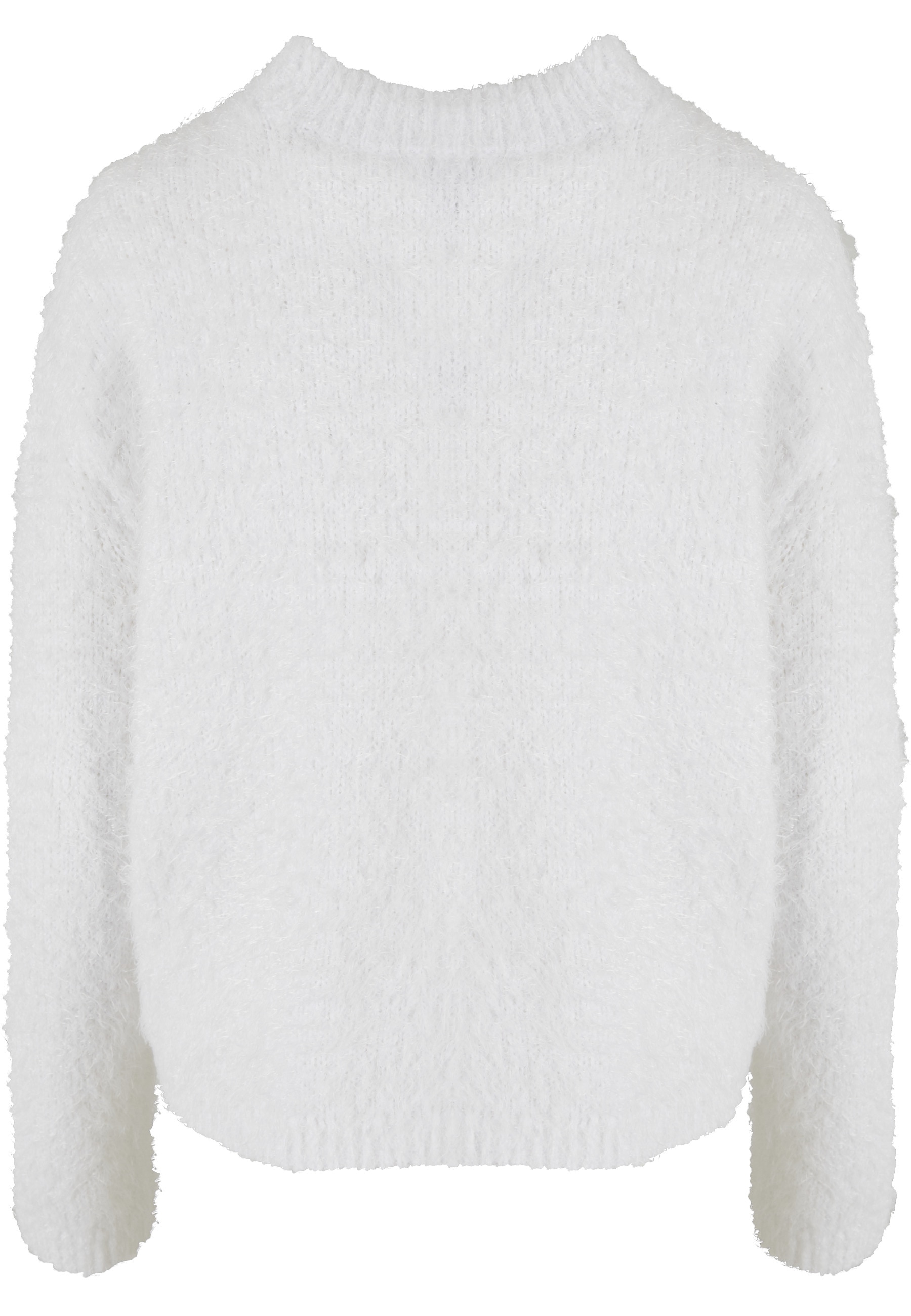 URBAN CLASSICS Fleecepullover »Urban Classics Damen Ladies Feather Mock Neck Sweater«, 1 Stk.
