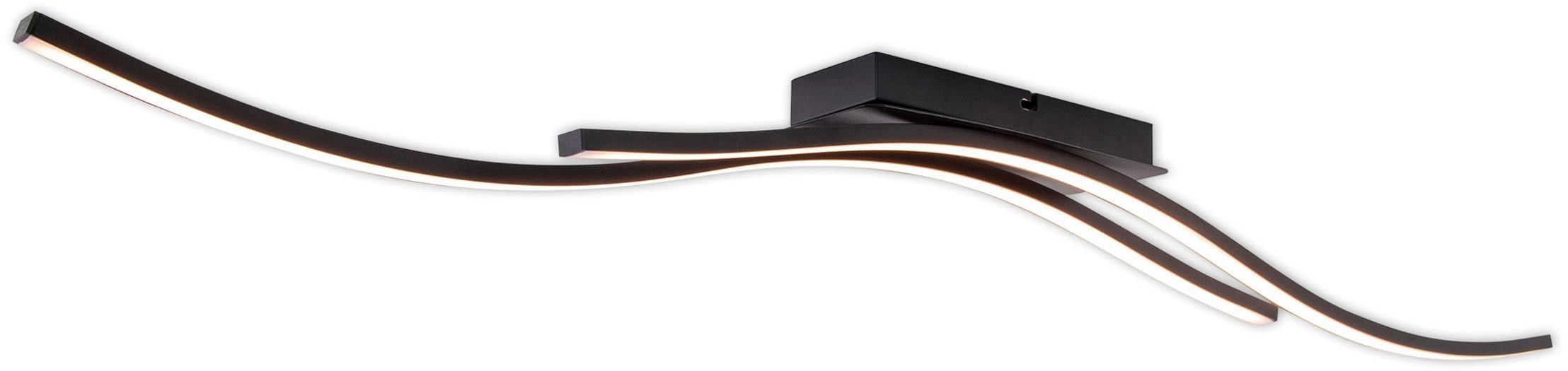 näve LED Deckenleuchte »Onda«, 1 flammig, Leuchtmittel LED-Modul | LED fest integriert, Deckenlampe, Wandleuchte warmweiß, L: 96cm, 24W, schwarz-matt, IP20