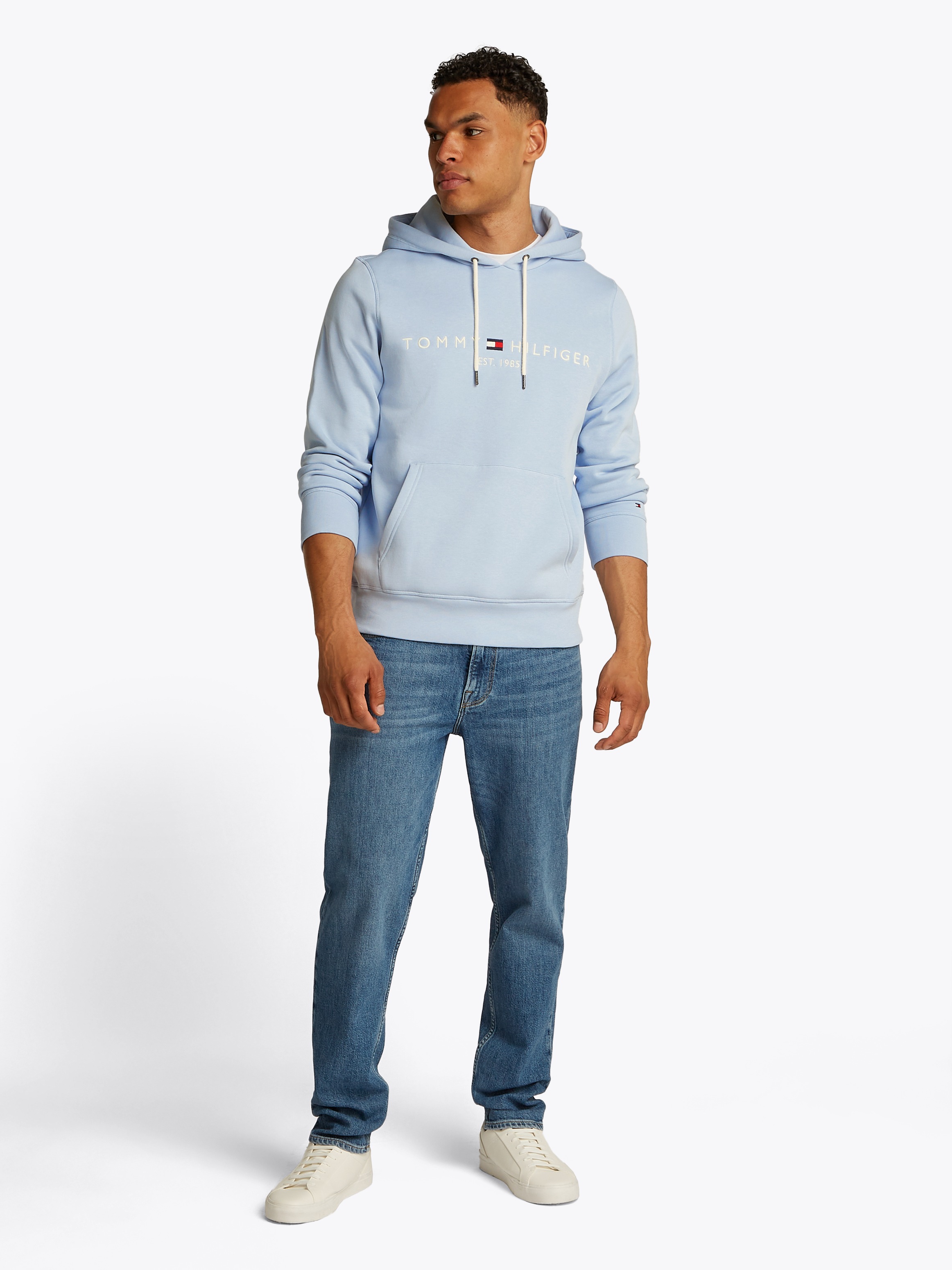 Tommy Hilfiger Kapuzensweatshirt »TOMMY LOGO HOODY mit Kapuze und Kängurutasche«, unifarben, casual, regular fit, Baumwollmix, Kapuze