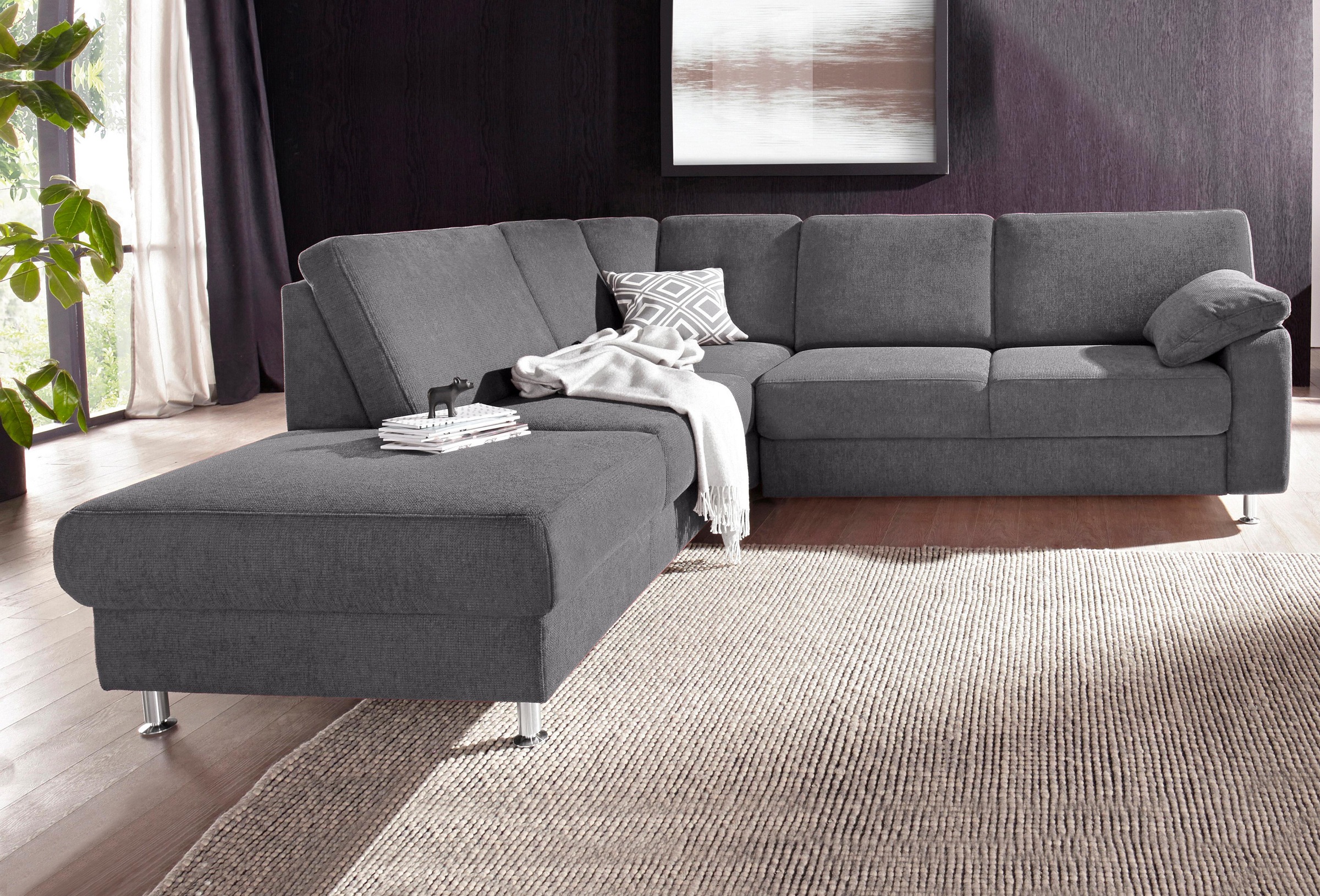 sit&more Ecksofa »Belfort L-Form« wahlweise mit Vorziehsitz und Bettkasten günstig online kaufen